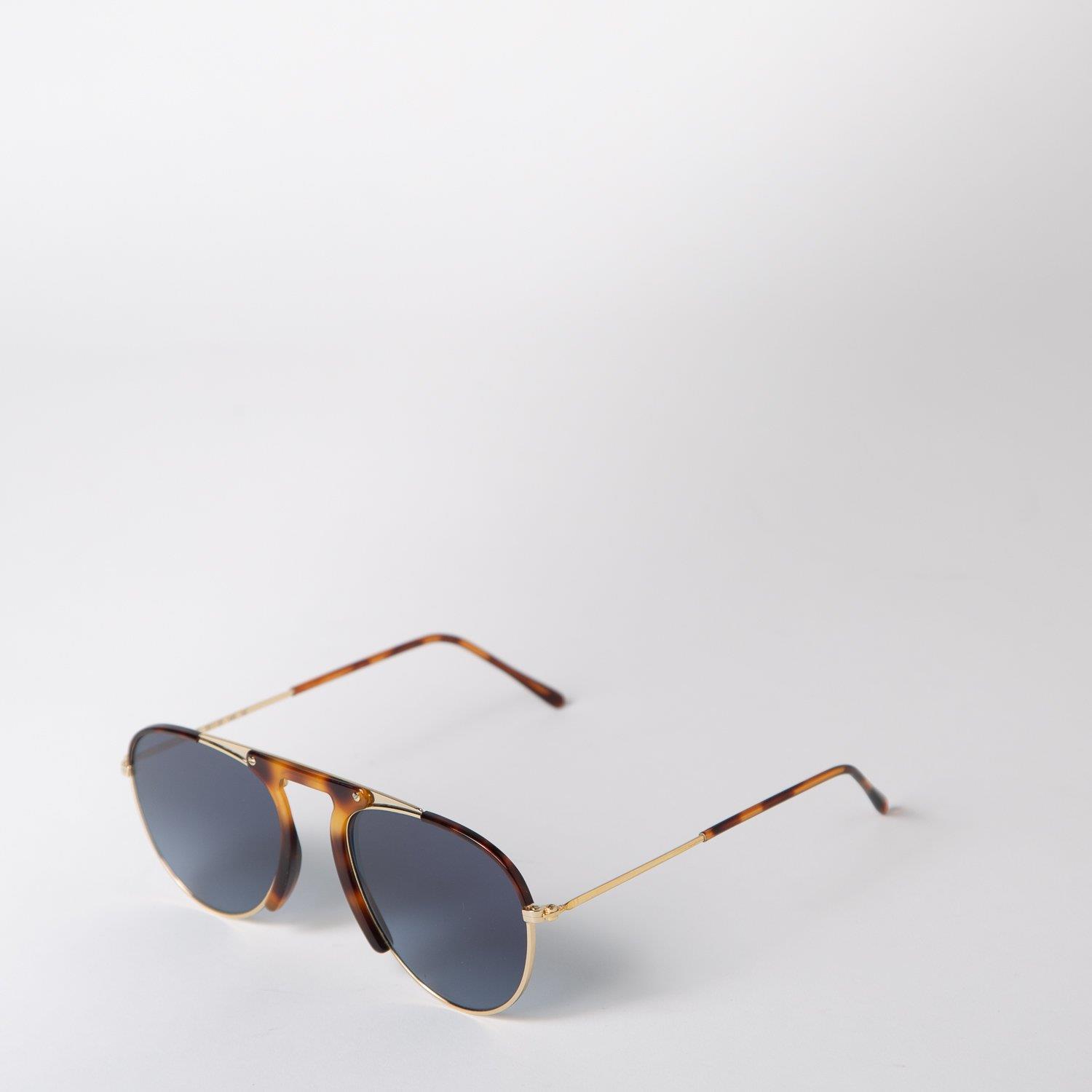 L.G.R Zeraf Gold / Havana Maculato 02 // Blue HD Unisex Güneş Gözlüğü