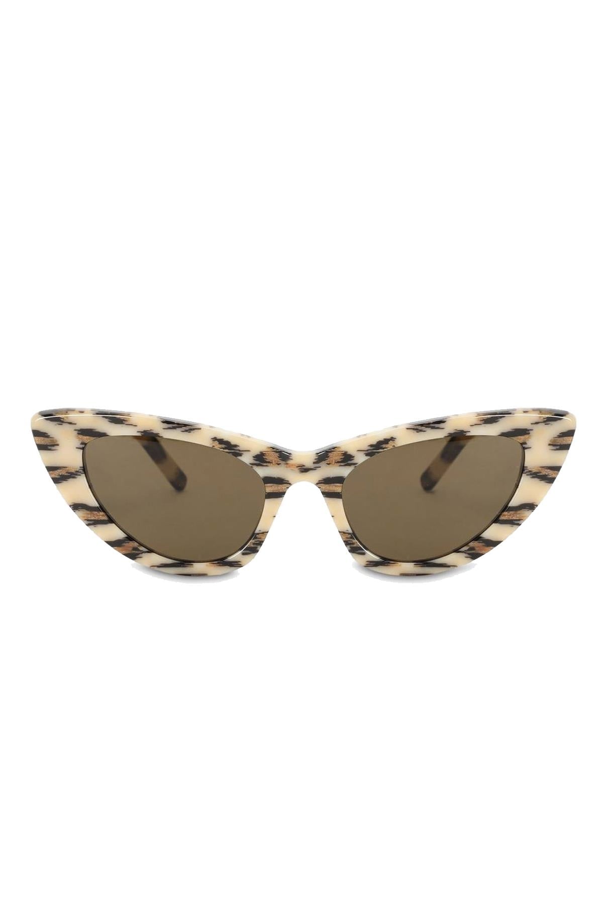 Saint Laurent Lily Leopard Print Cat Eye Kadın Güneş Gözlüğü
