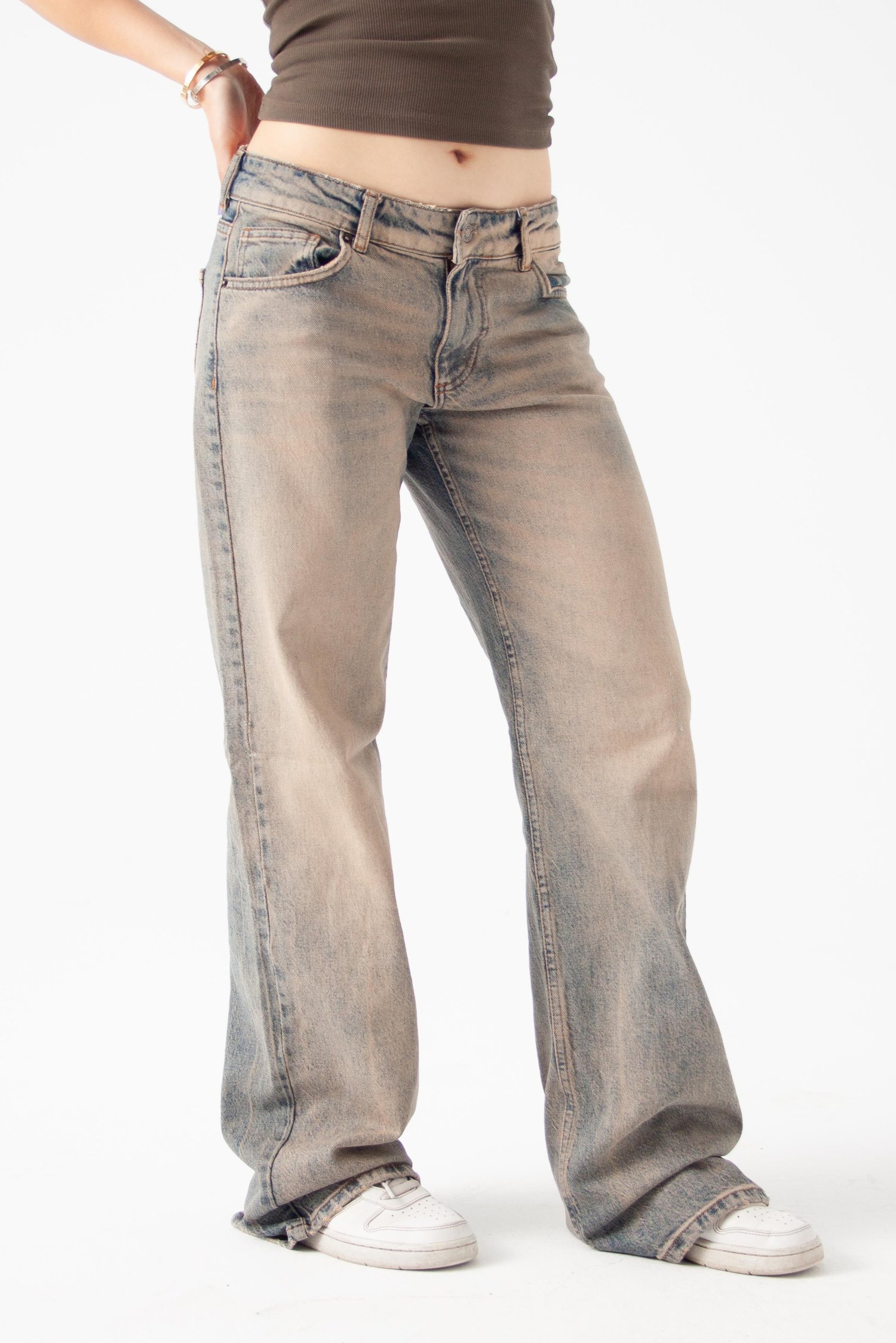 Açık Taş Yıkama Straight Jean