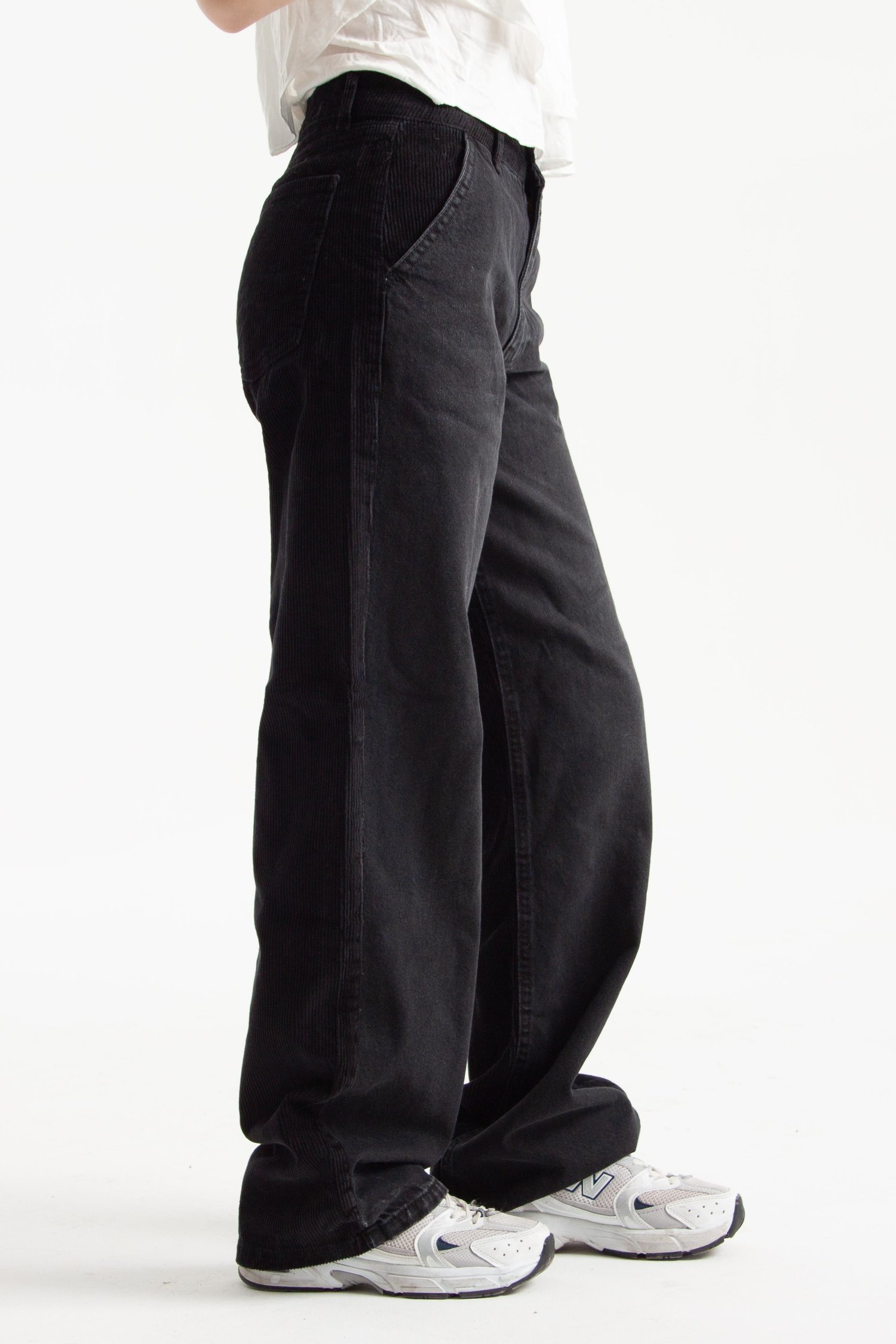 Antrasit Arkası Kadife Loose Fit Jean