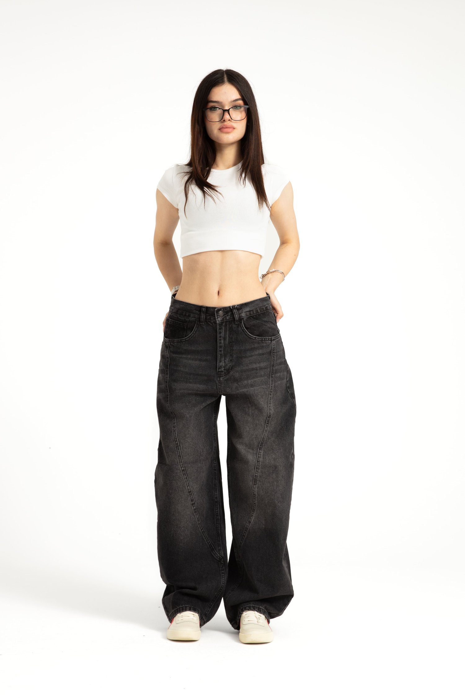 Antrasit Baggy Balloon Jean