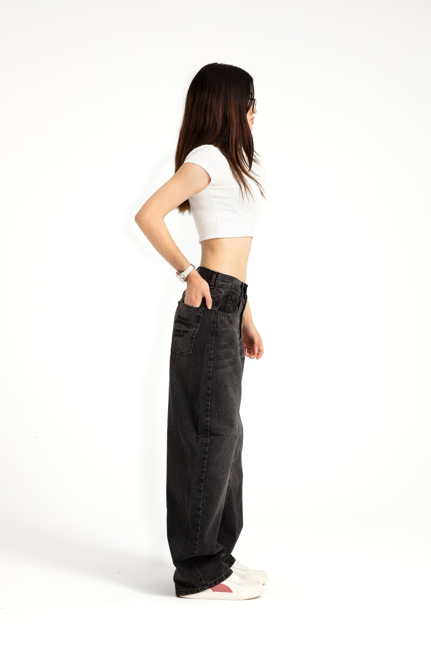 Antrasit Baggy Balloon Jean