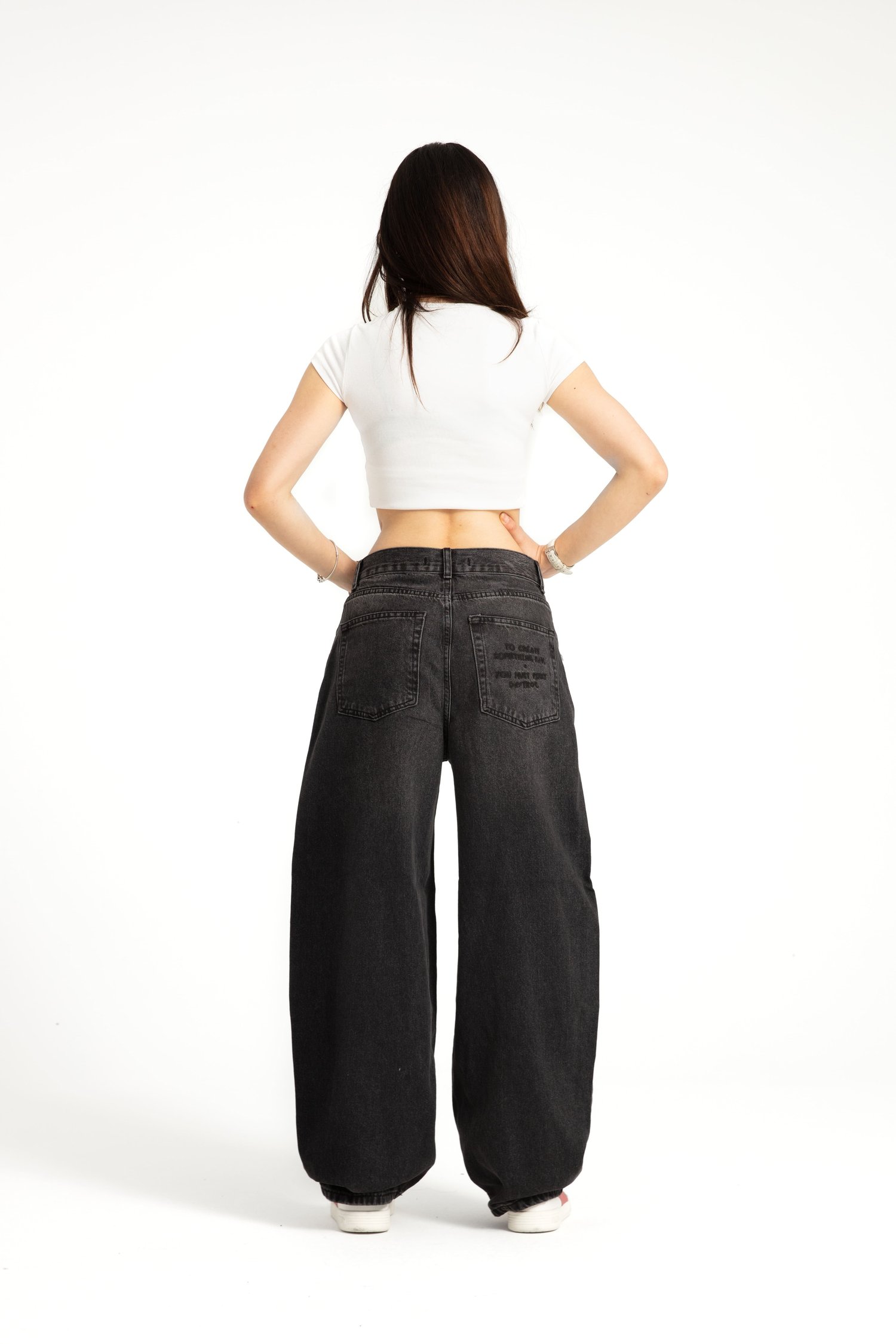 Antrasit Baggy Balloon Jean