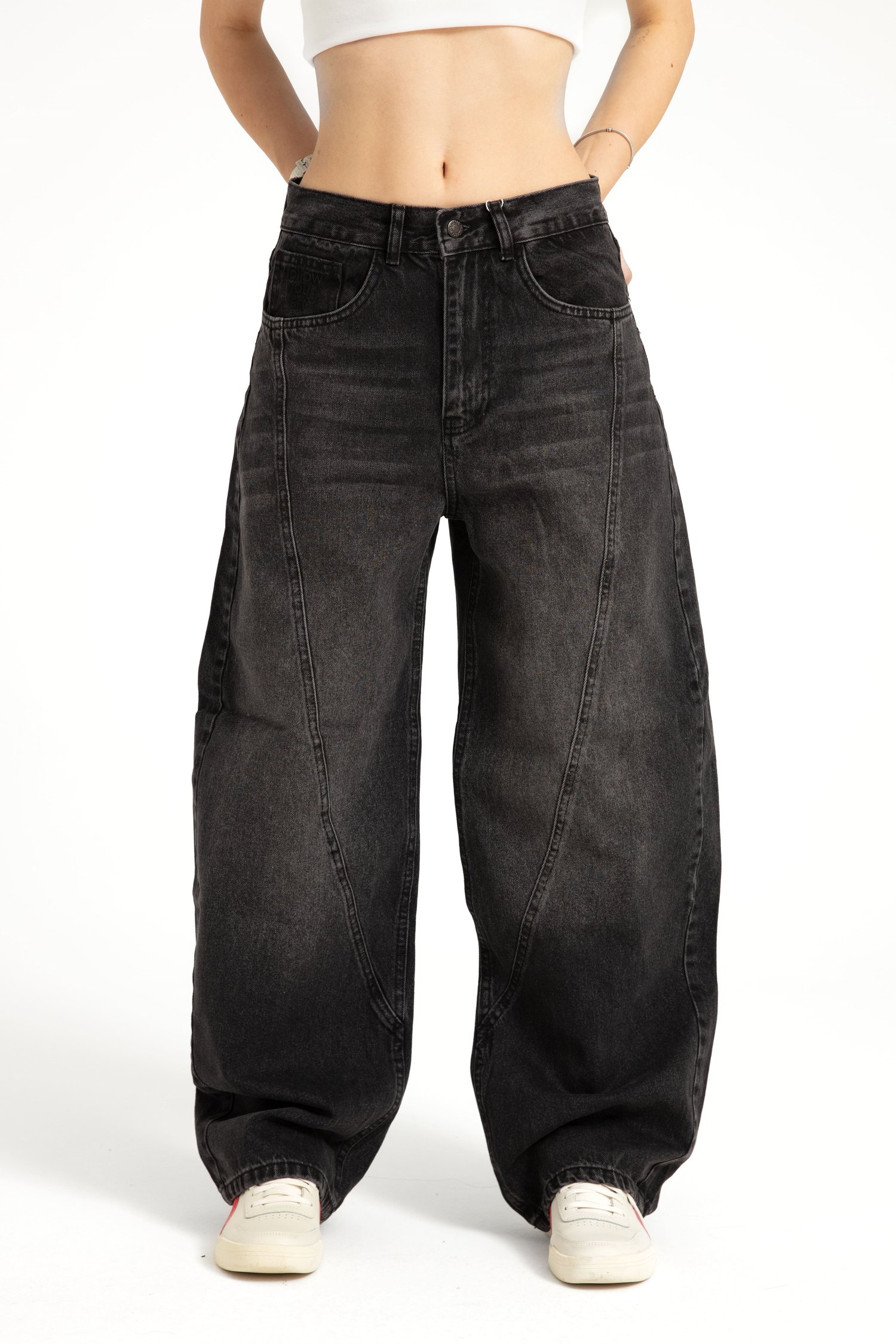 Antrasit Baggy Balloon Jean