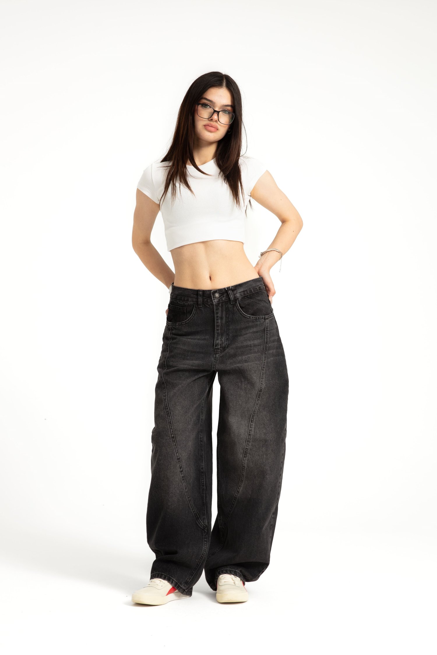 Antrasit Baggy Balloon Jean