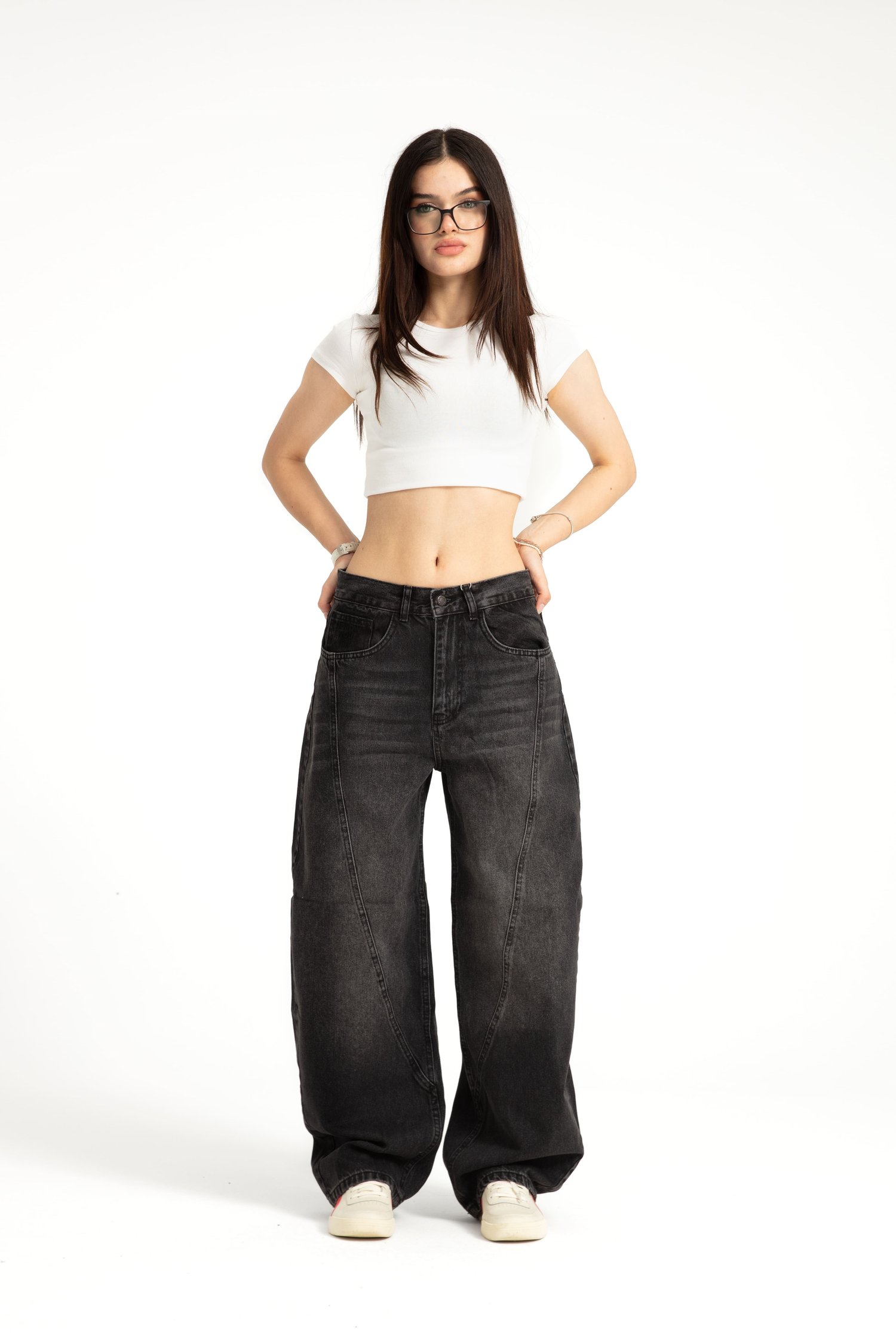 Antrasit Baggy Balloon Jean