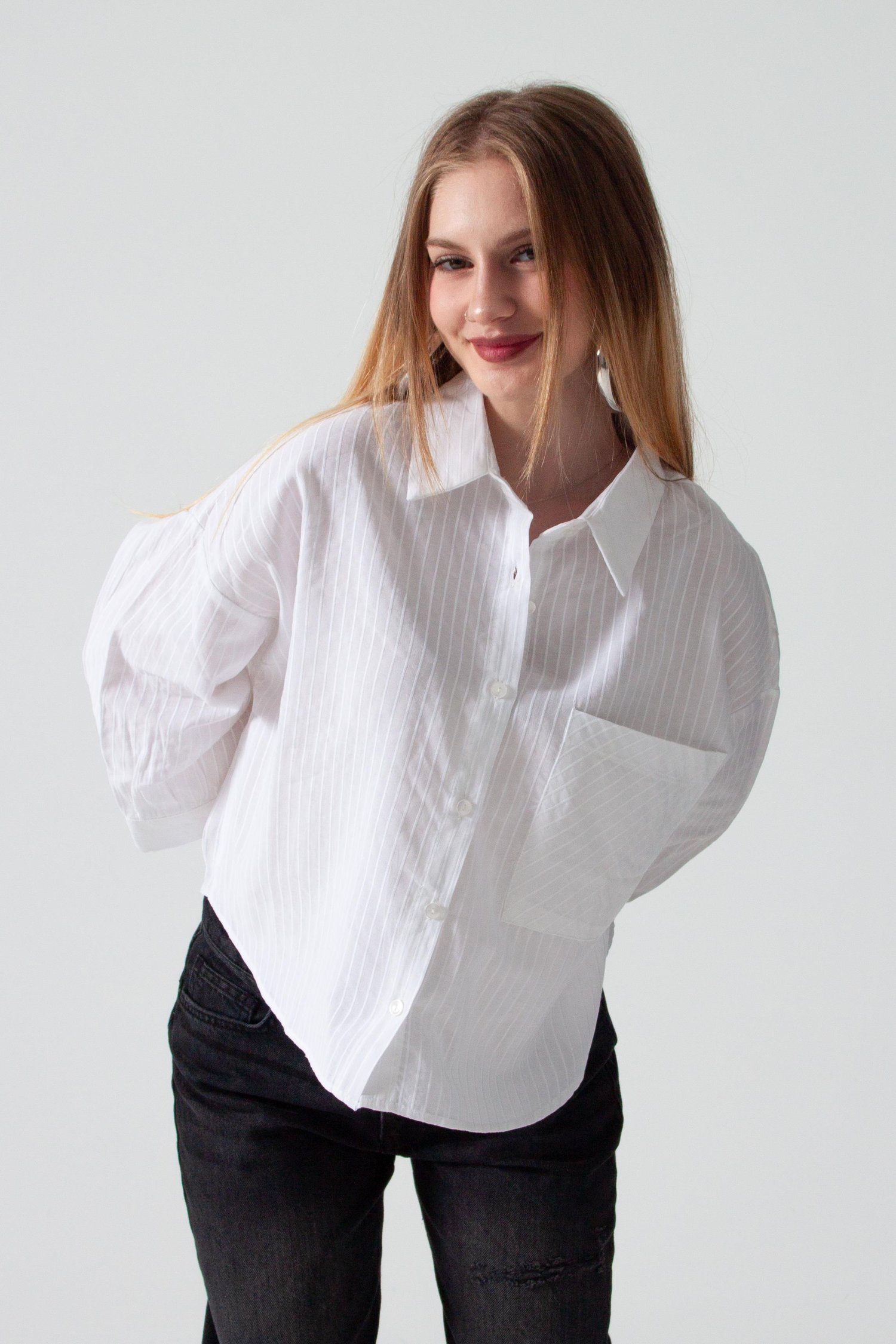 Beyaz Oversize Gömlek