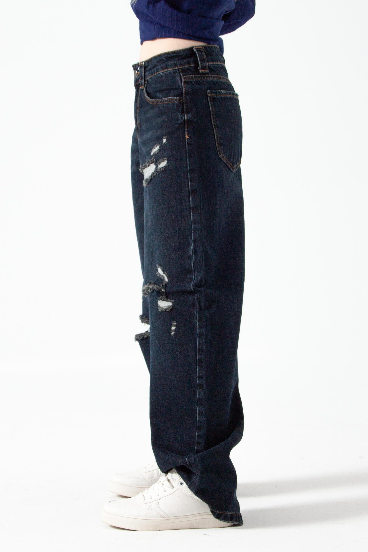 K. Kot Rengi Yırtıklı Baggy Baloon Jean