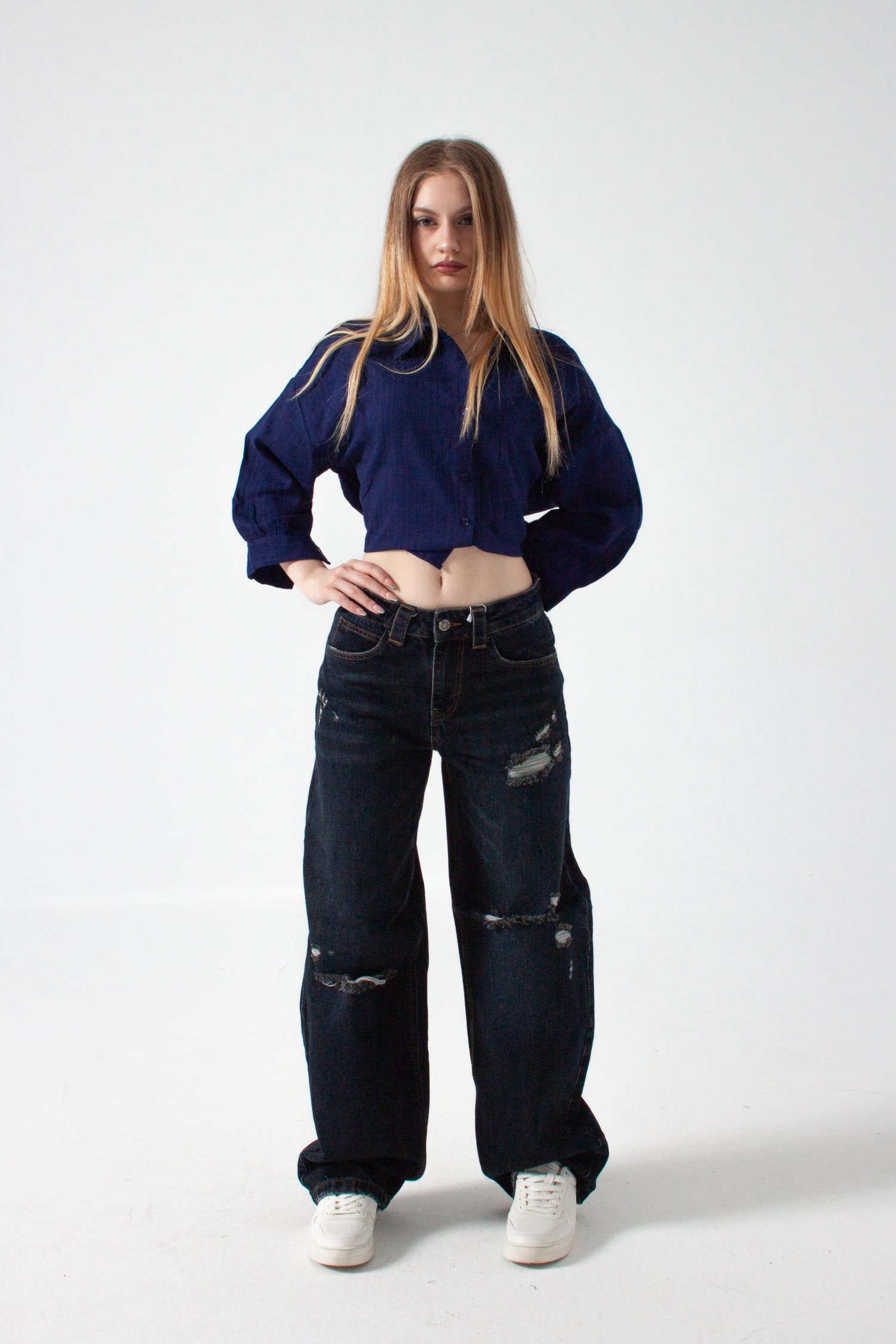 K. Kot Rengi Yırtıklı Baggy Baloon Jean
