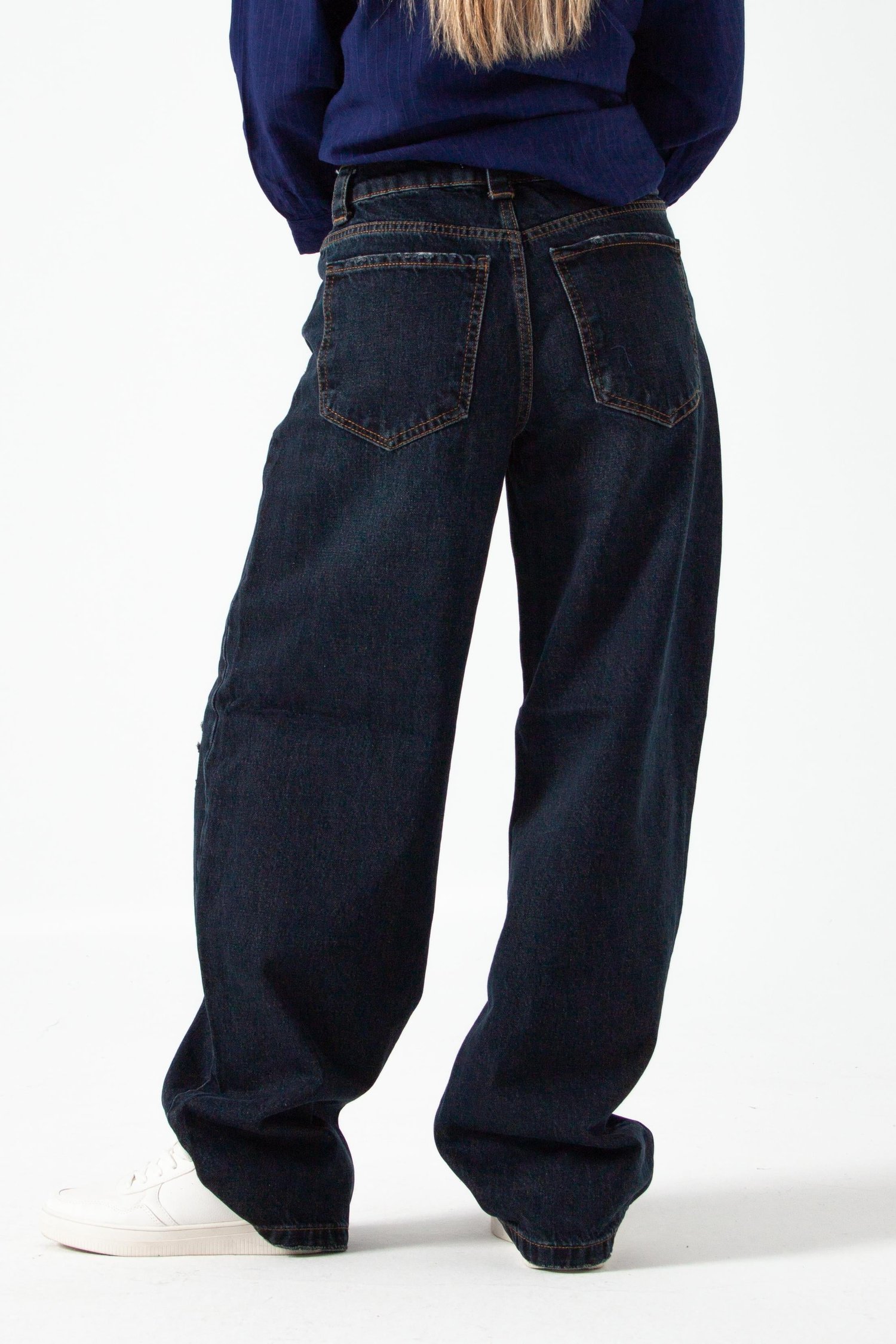 K. Kot Rengi Yırtıklı Baggy Baloon Jean