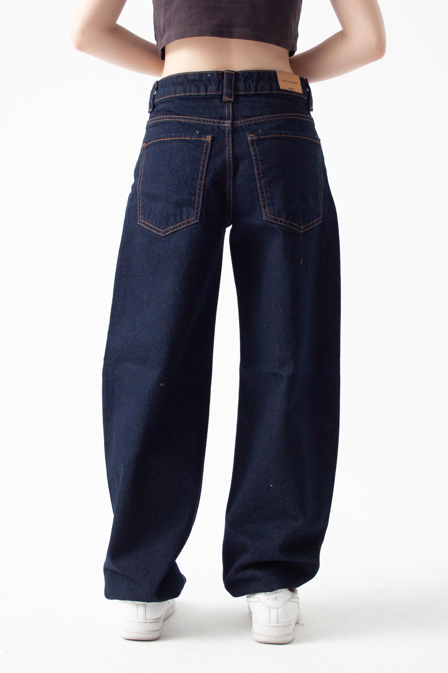 Koyu İndigo Baggy Baloon Jean