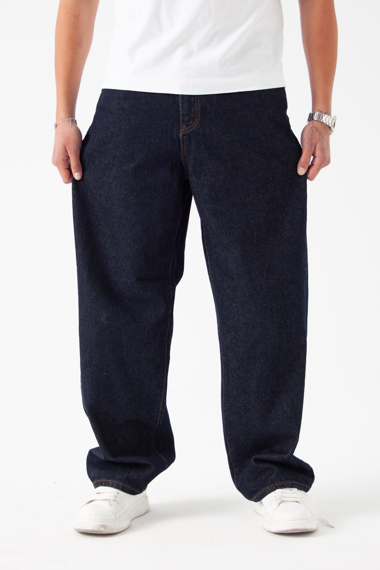 Koyu İndigo Relaxed Baggy Jean