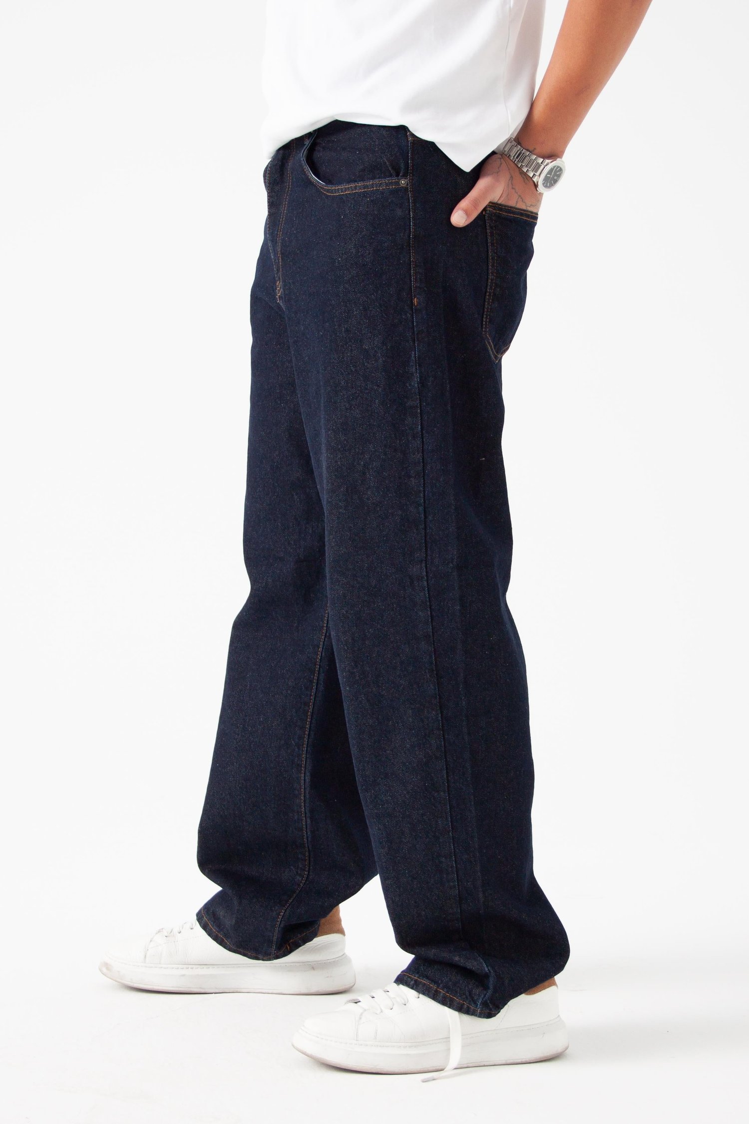 Koyu İndigo Relaxed Baggy Jean
