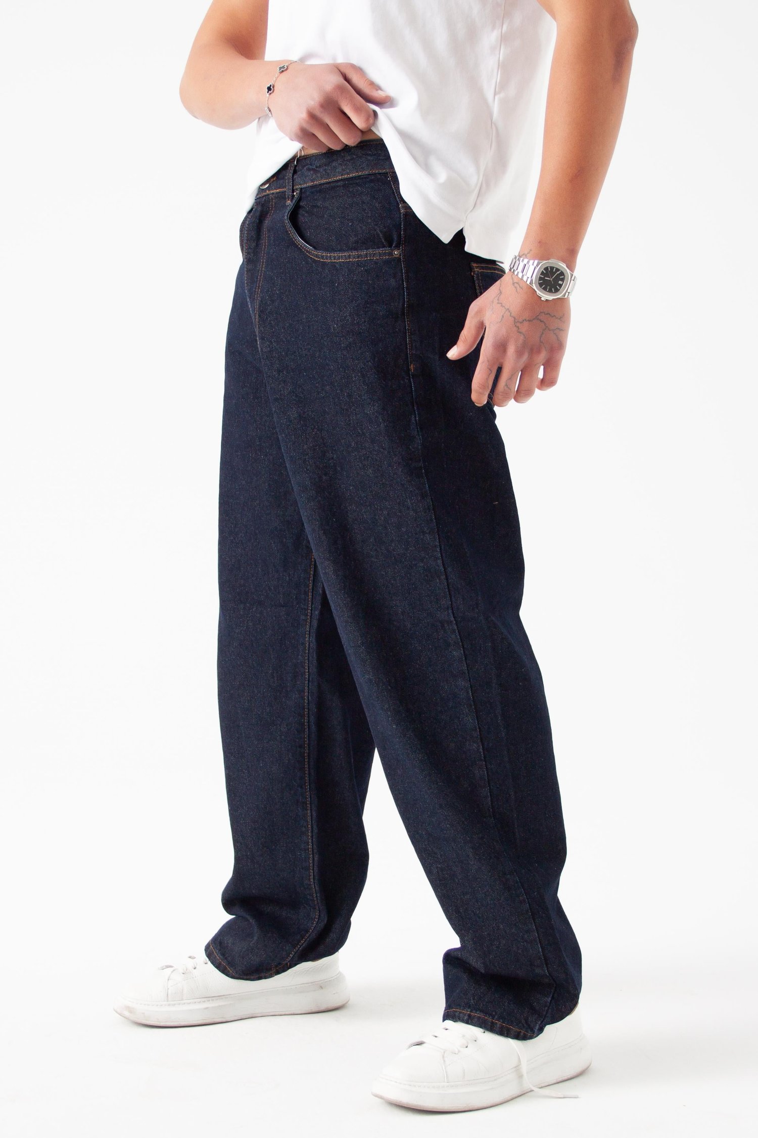 Koyu İndigo Relaxed Baggy Jean