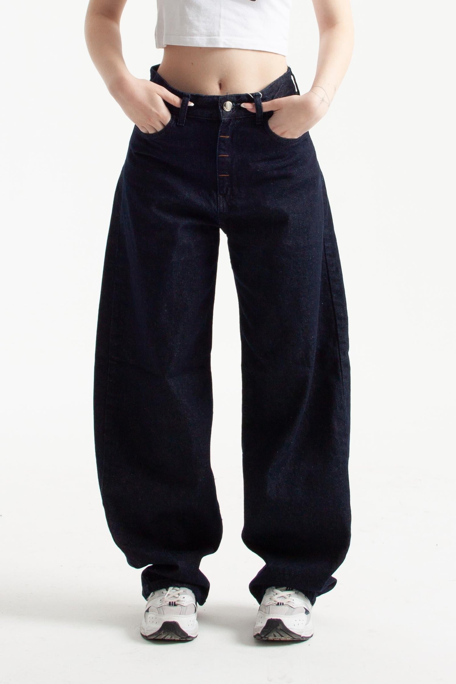 Koyu İndigo Wide Leg Jean