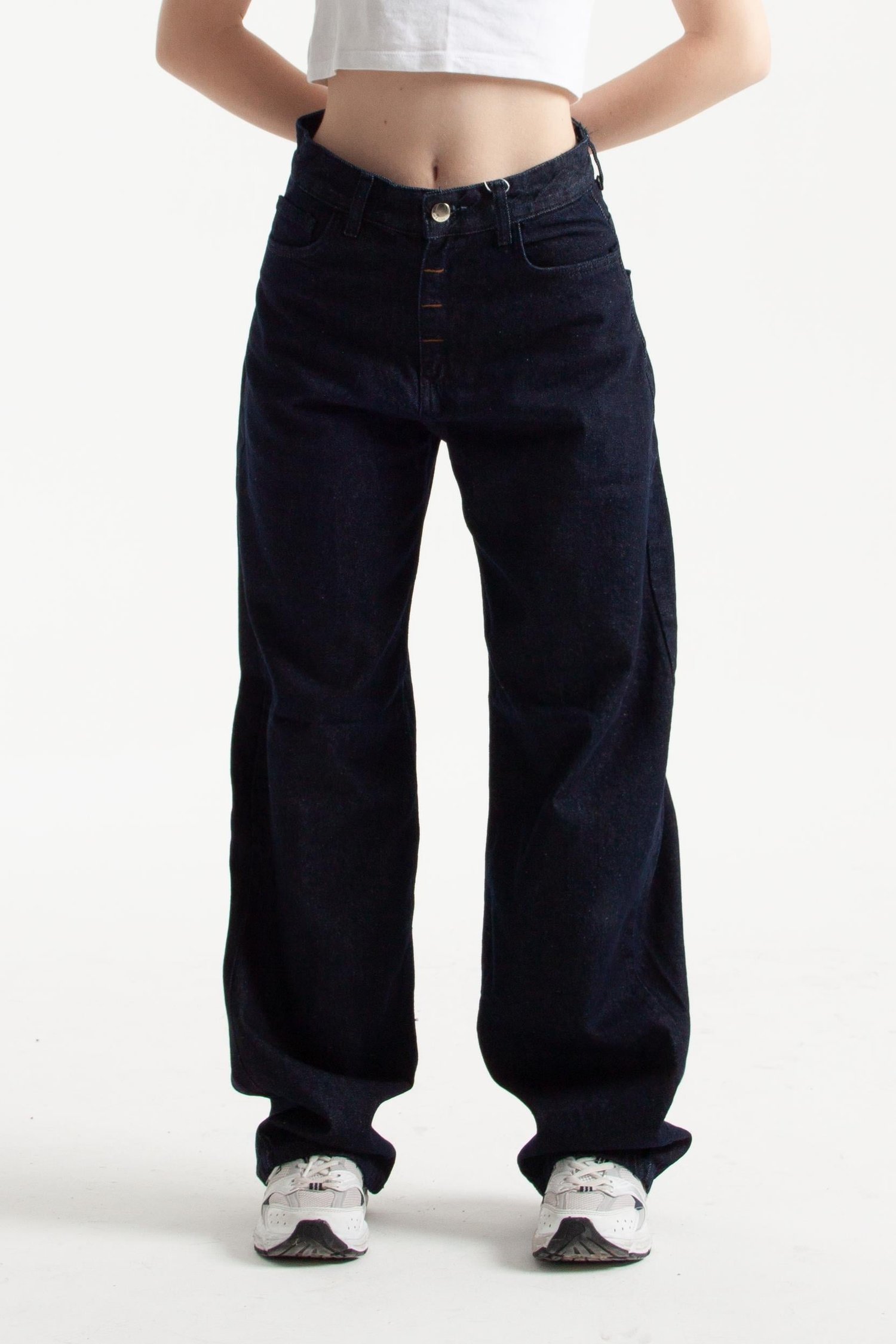 Koyu İndigo Wide Leg Jean