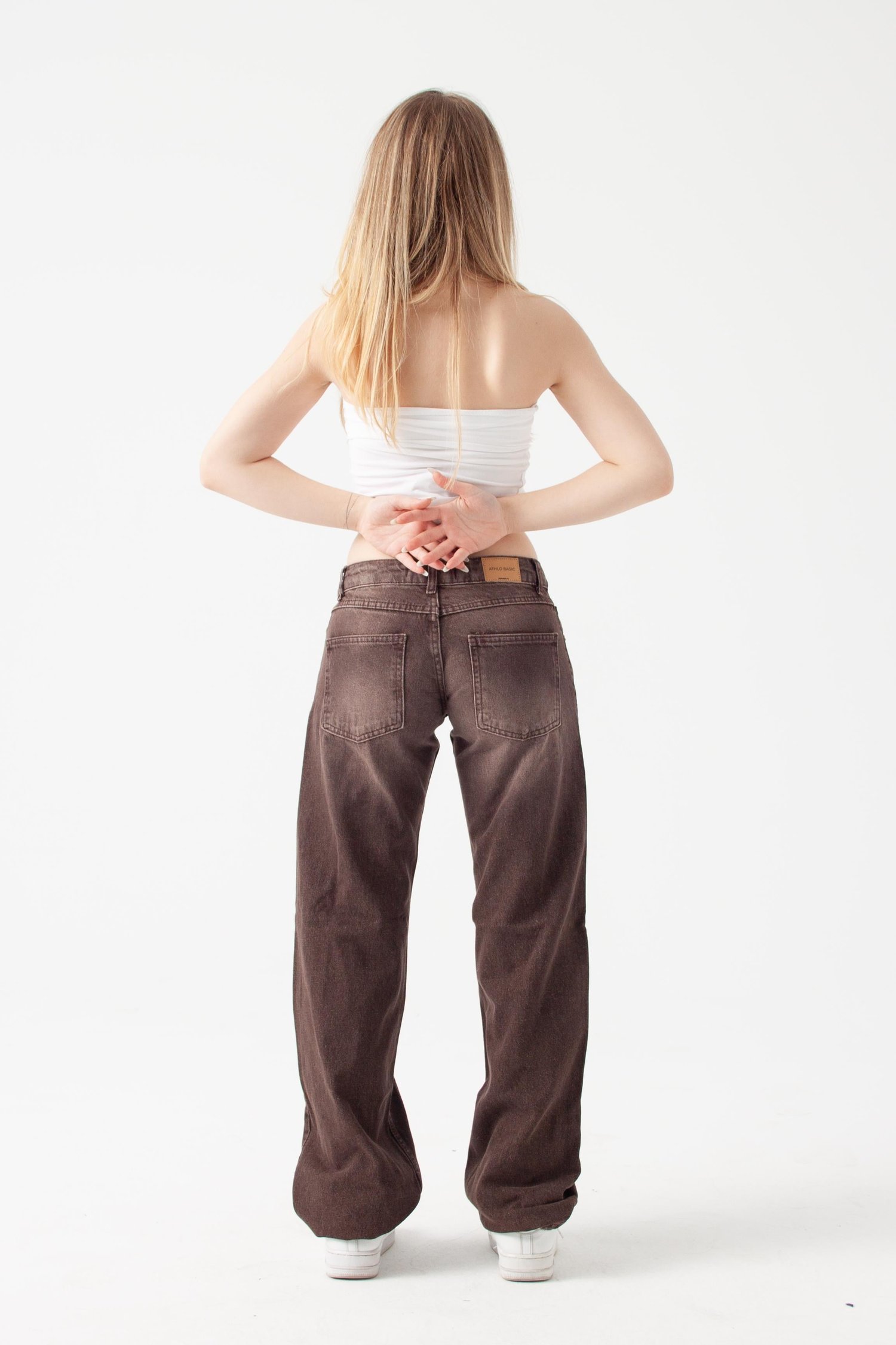 Koyu Kahve Düşük Bel Straight Jean