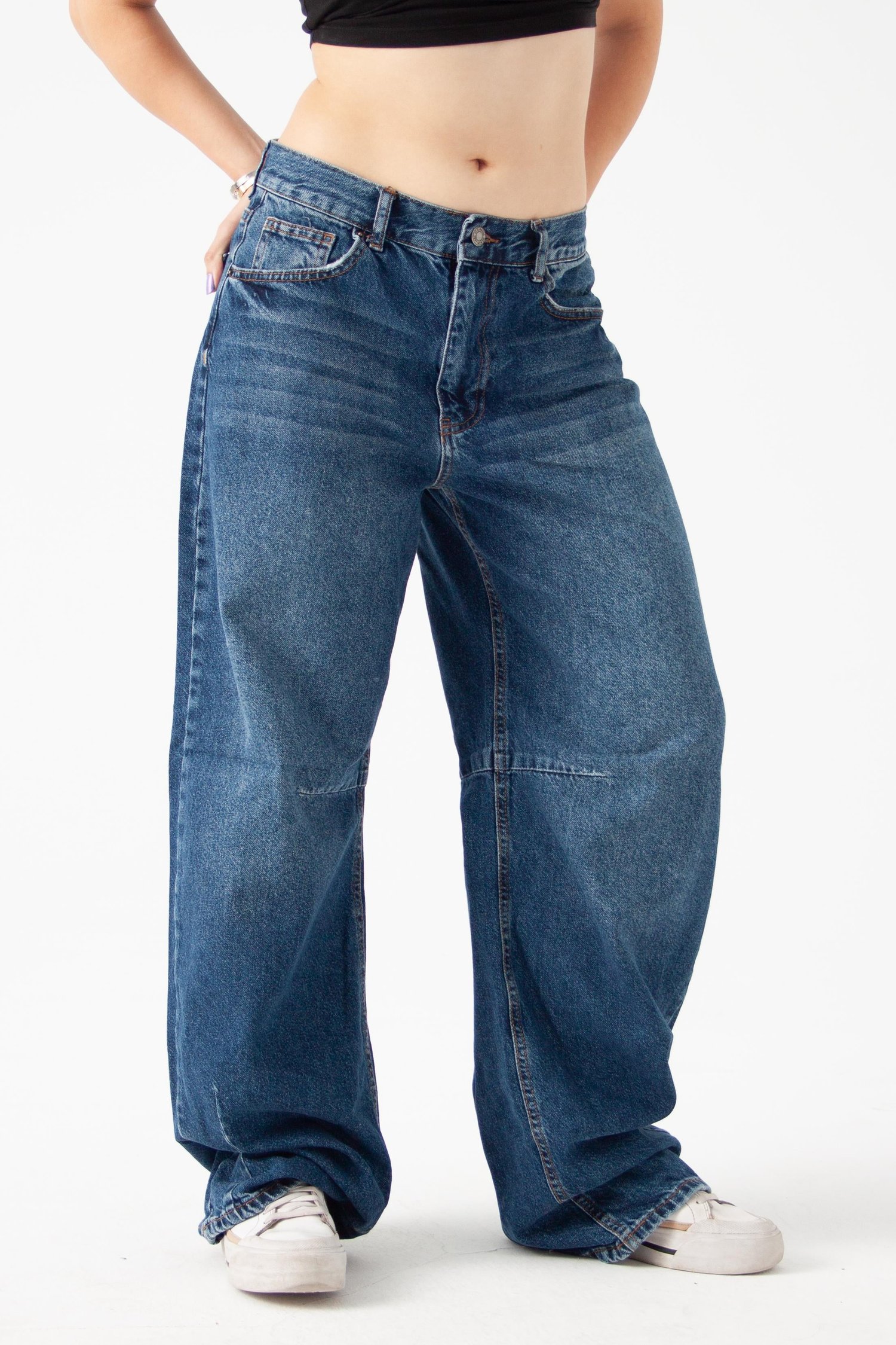 Koyu Mavi Baggy Jean