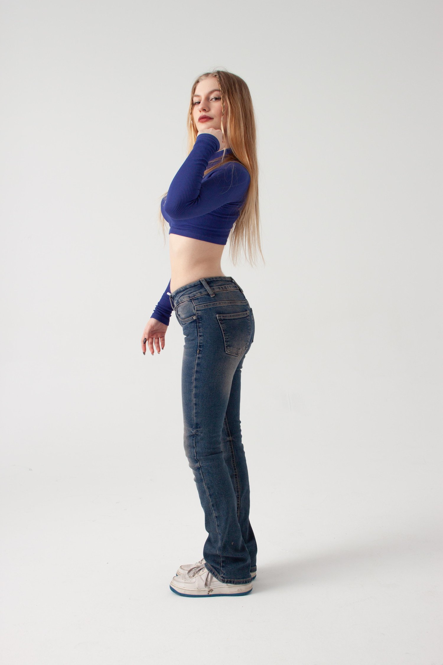 Koyu Mavi Tint Bootcut Jean