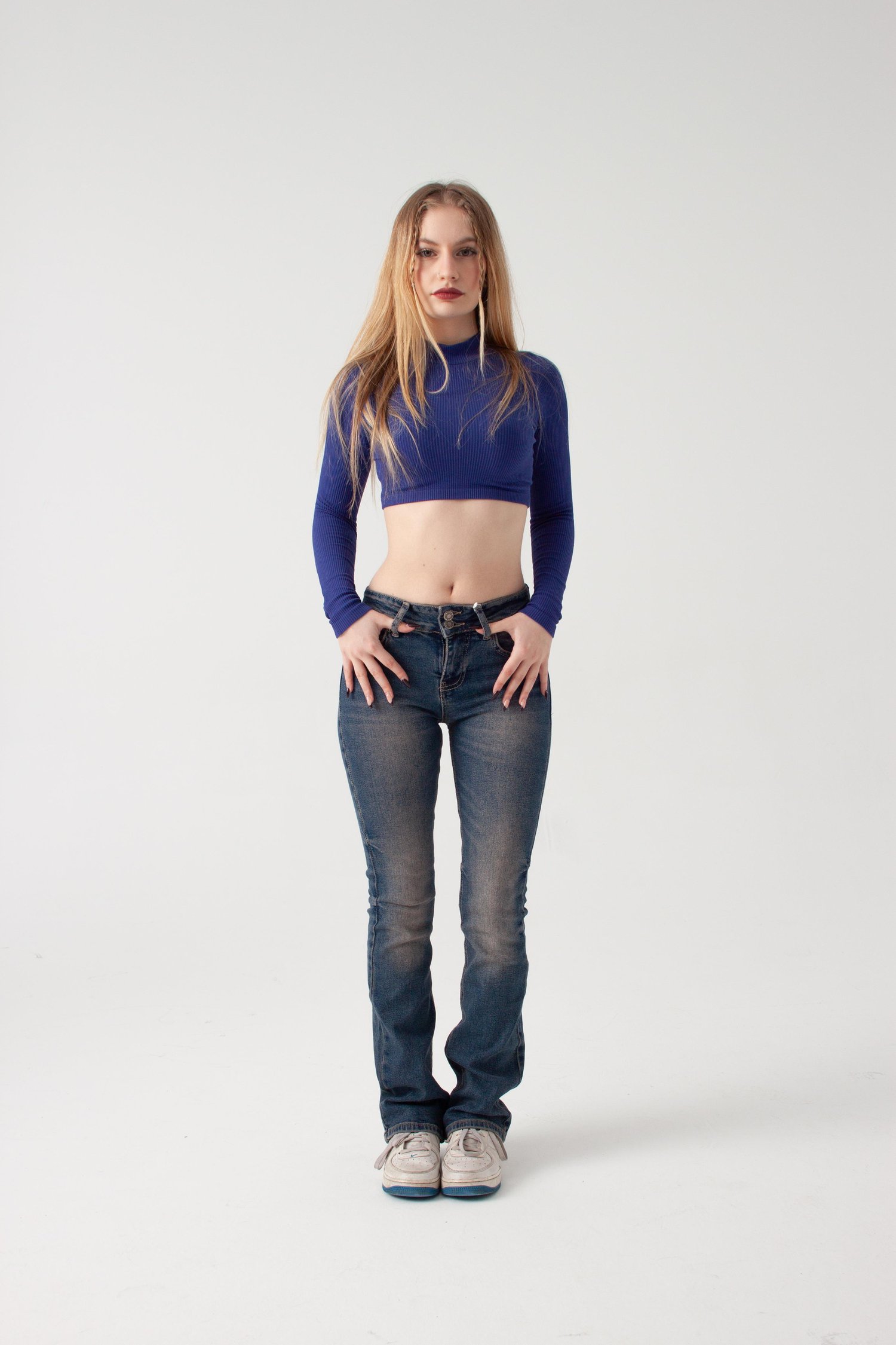 Koyu Mavi Tint Bootcut Jean