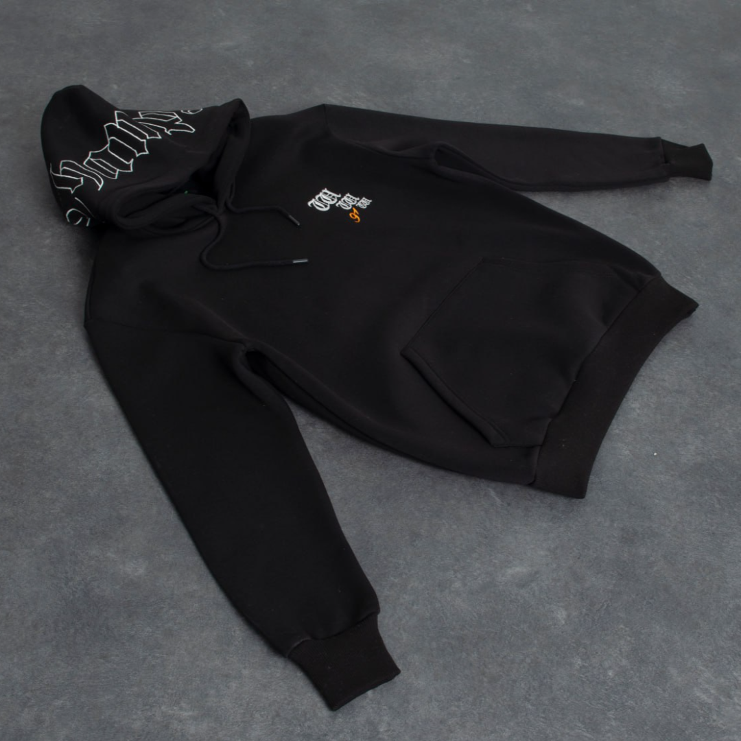 Siyah San Francisco Basketball Team Nakış Detaylı Hoodie