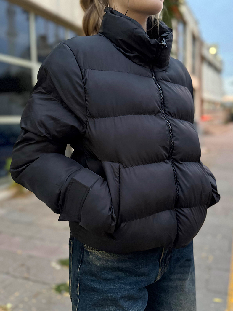 Siyah Şişme Mont