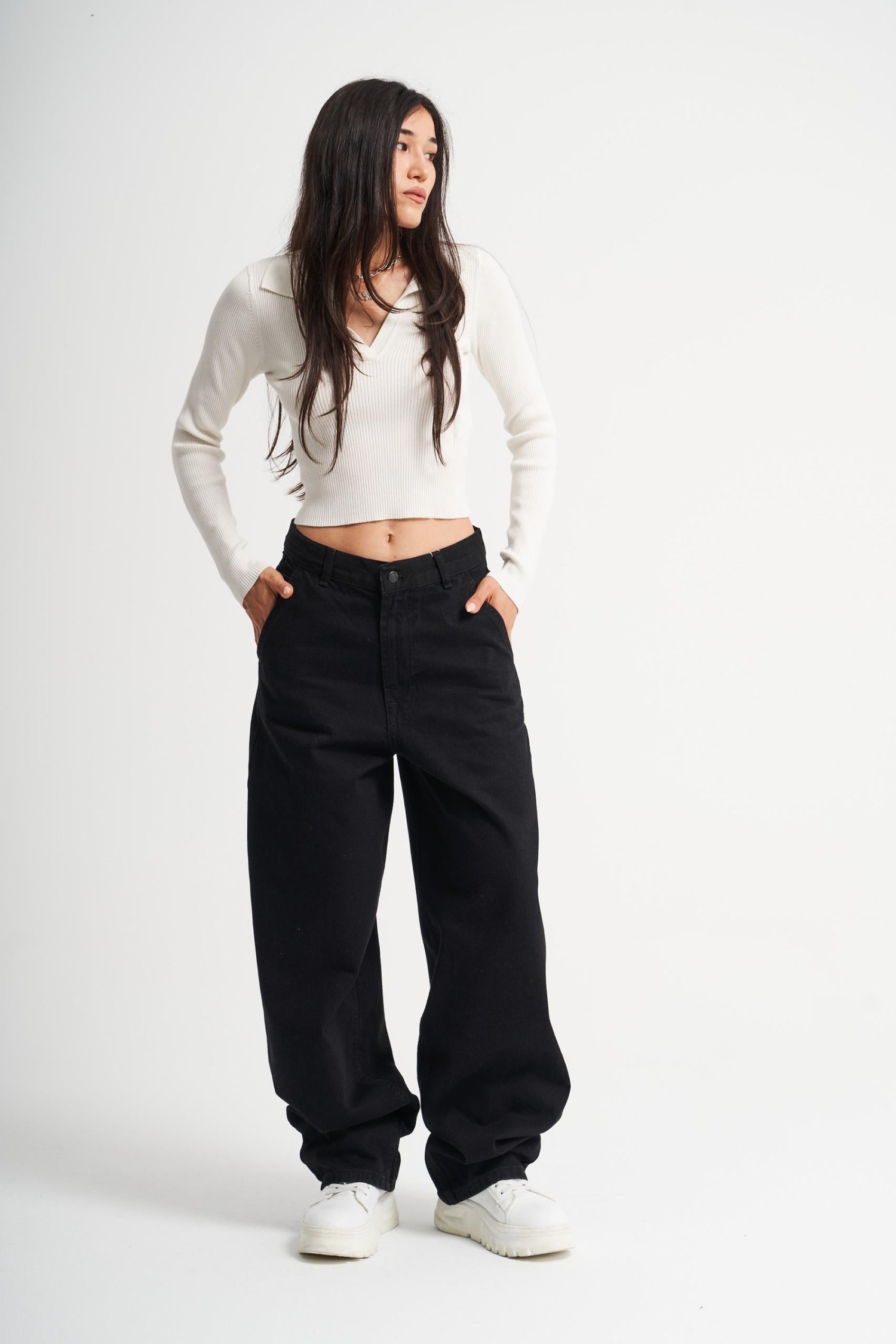 Siyah Skater Jean