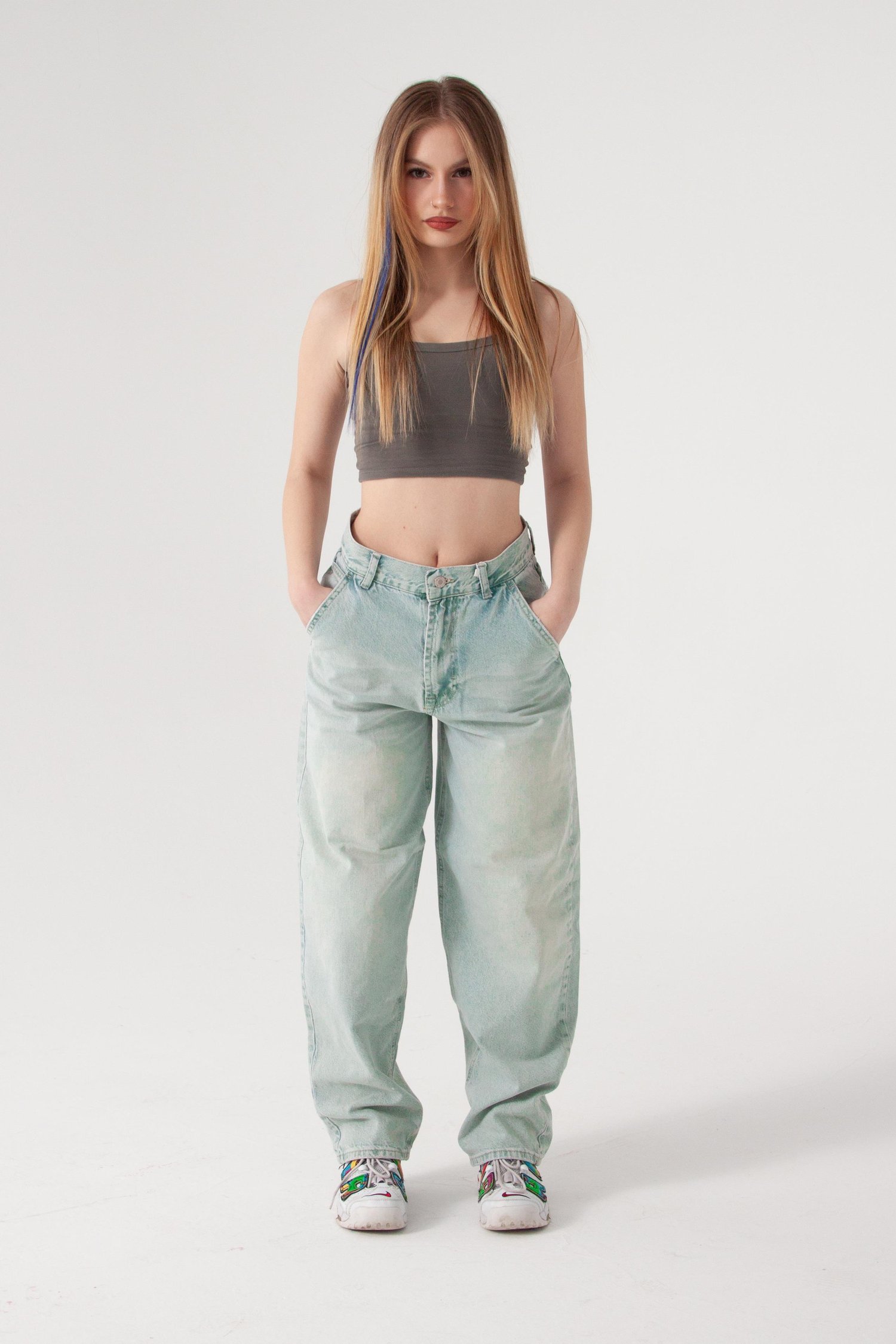 Su Yeşili Skater Jean