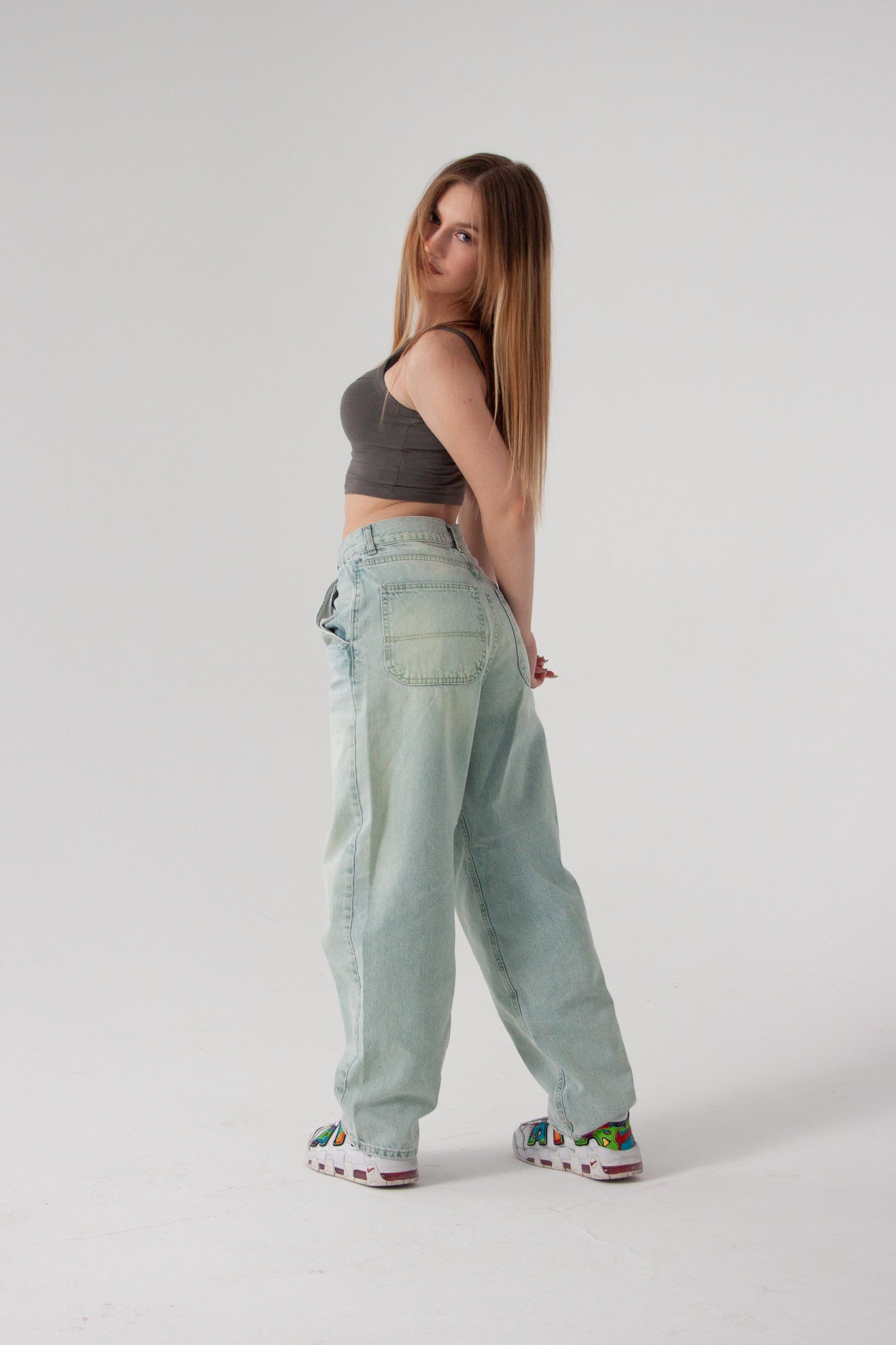 Su Yeşili Skater Jean