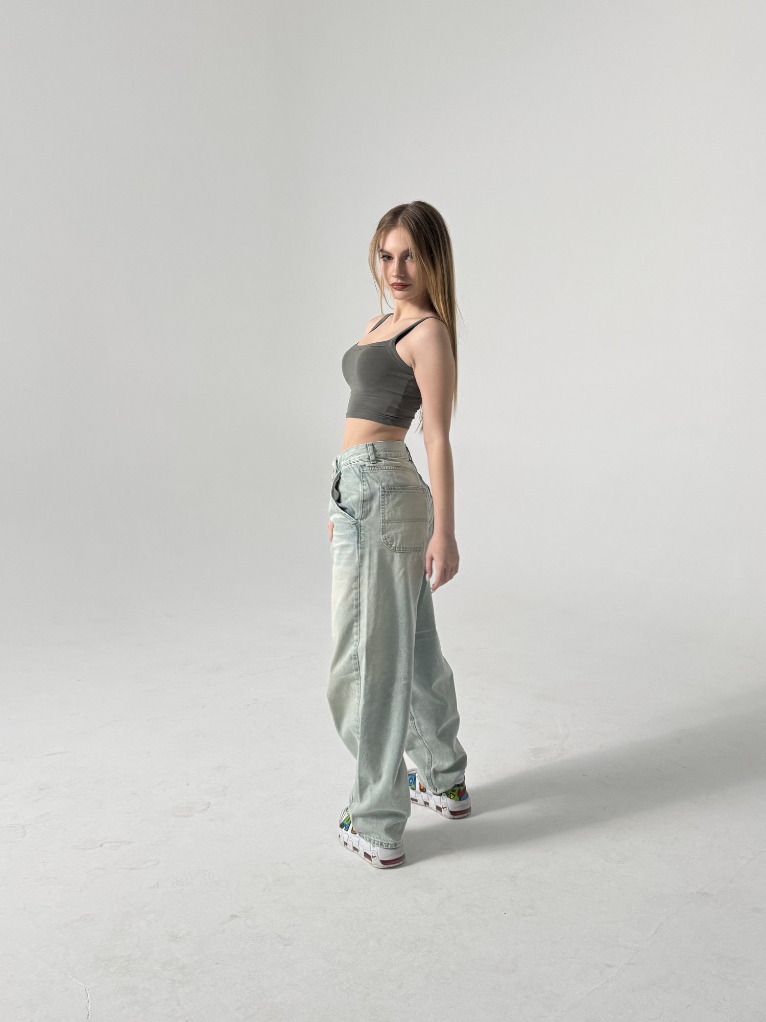 Su Yeşili Skater Jean