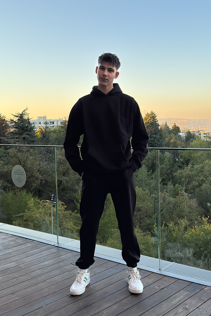 Unisex Siyah Oversize Eşofman Takımı