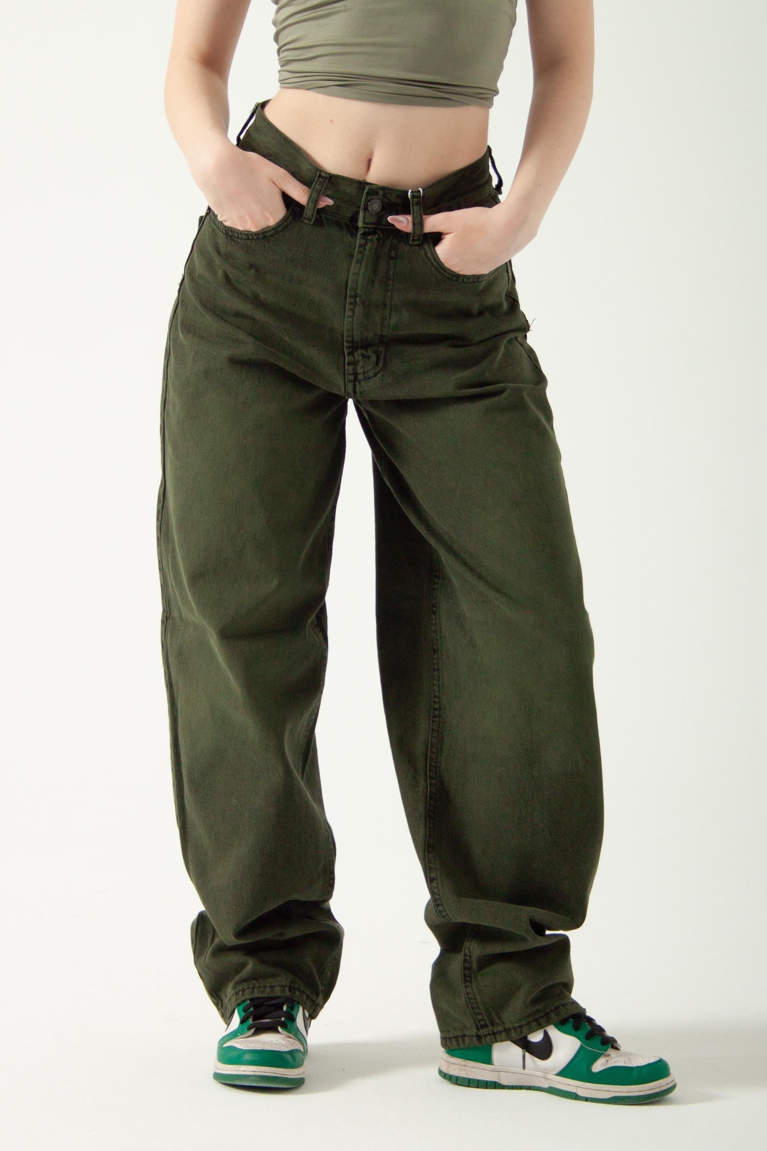 Yeşil Skater Jean