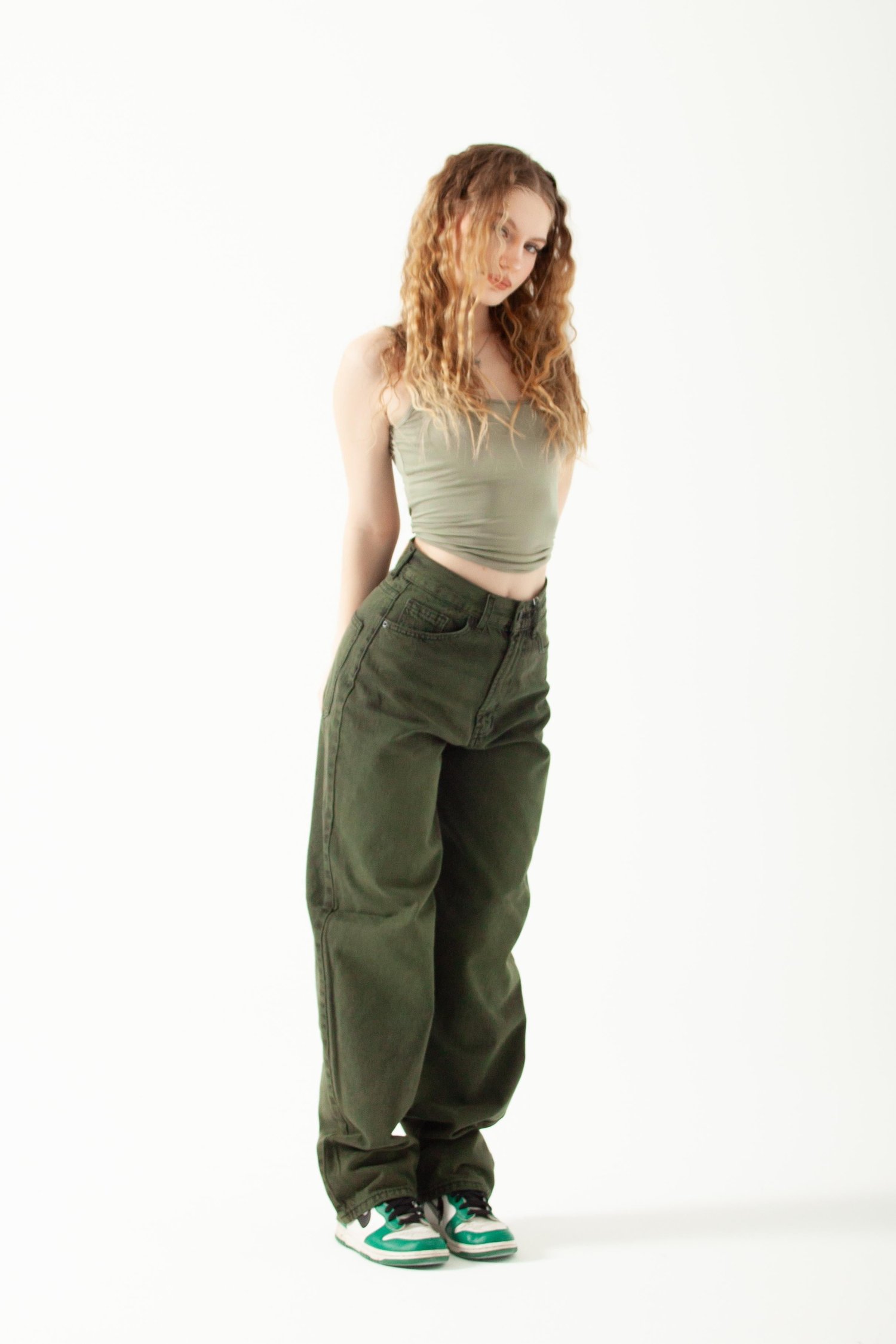 Yeşil Skater Jean