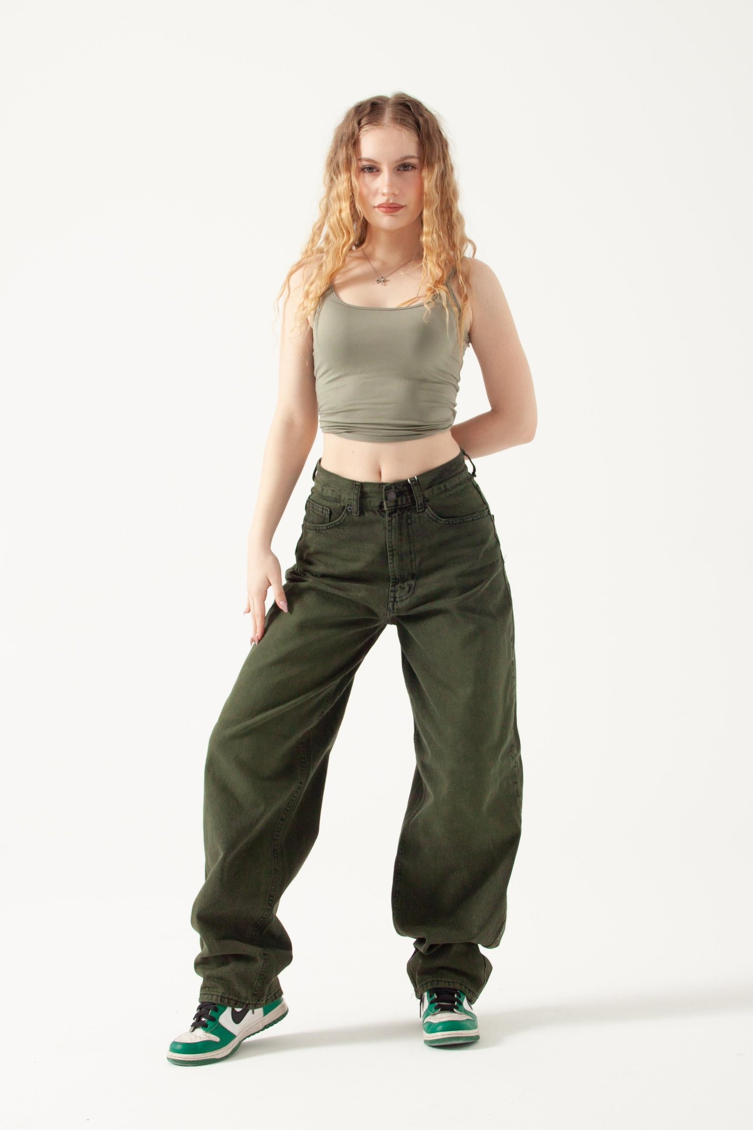 Yeşil Skater Jean