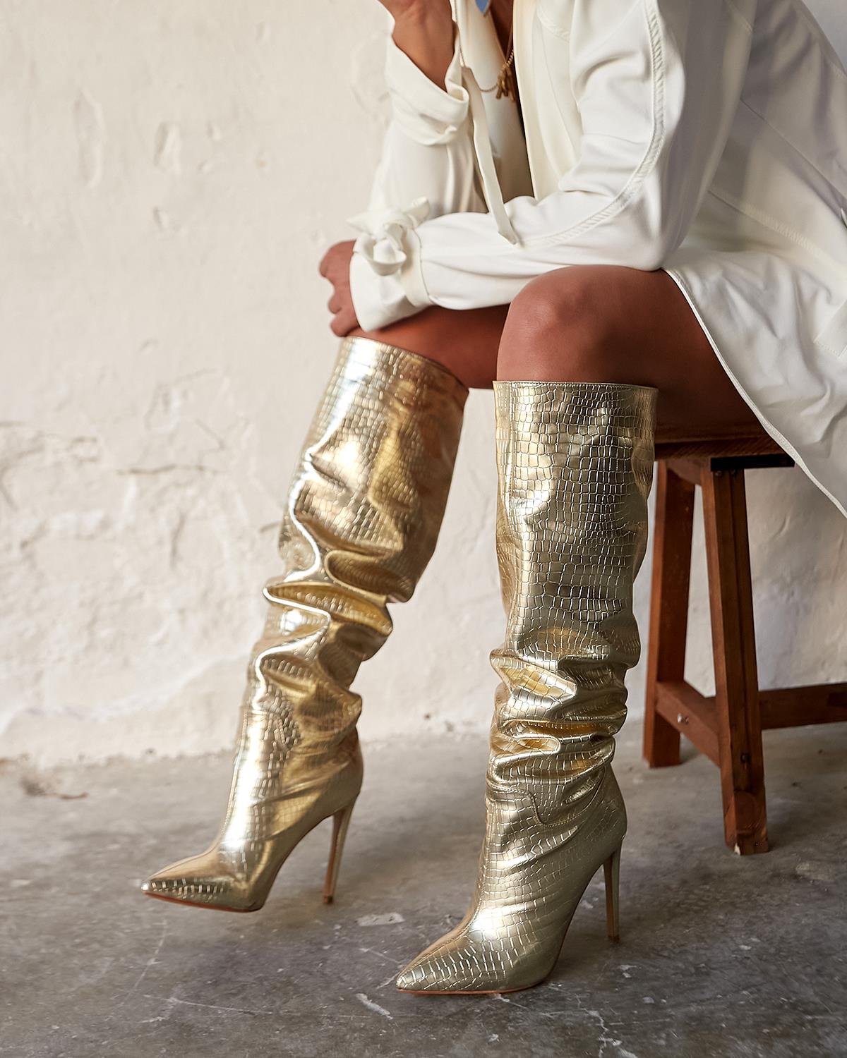 CORCY GOLD KROKO ÇİZME