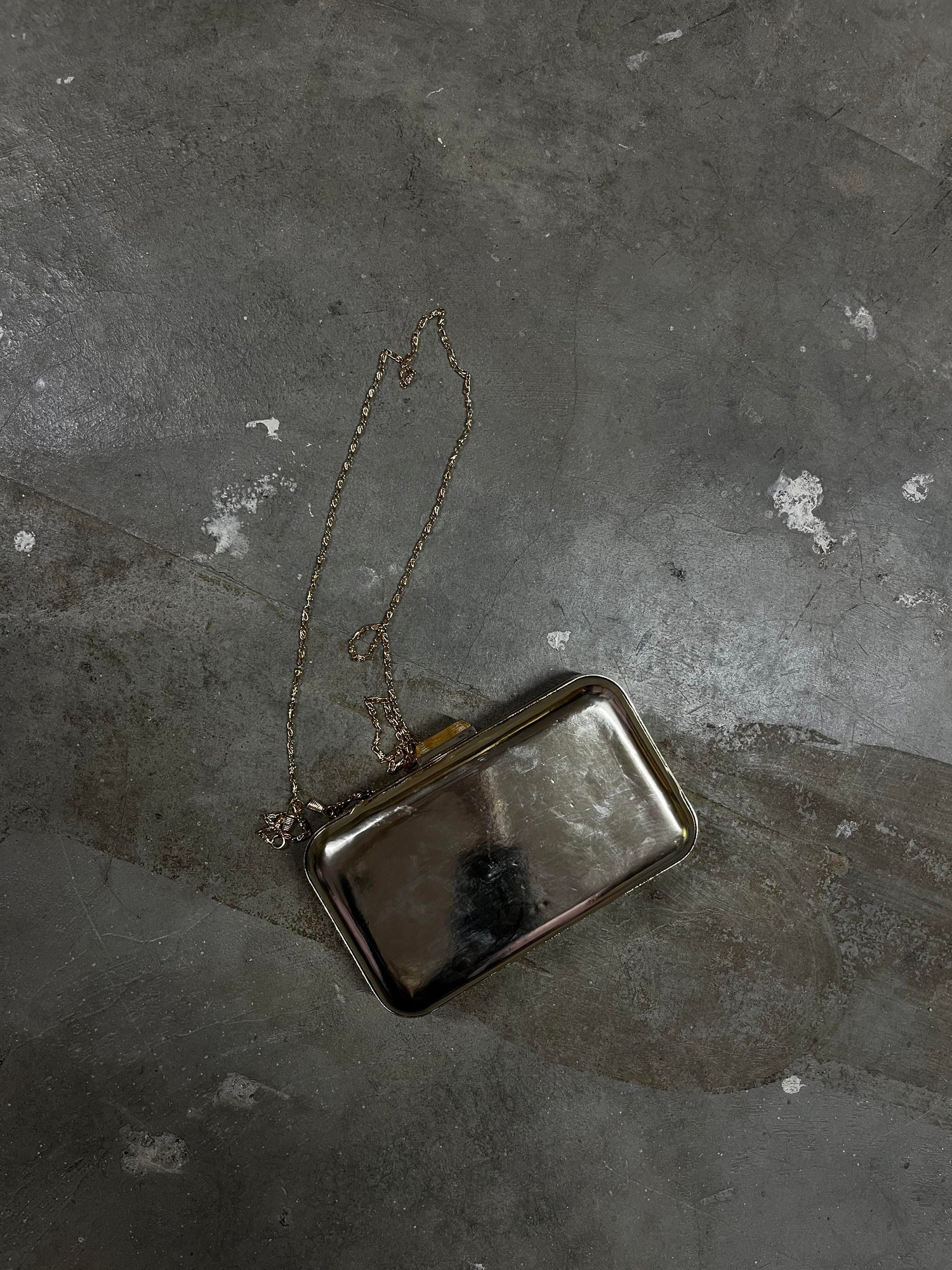 GOLD MAT CLUTCH ÇANTA