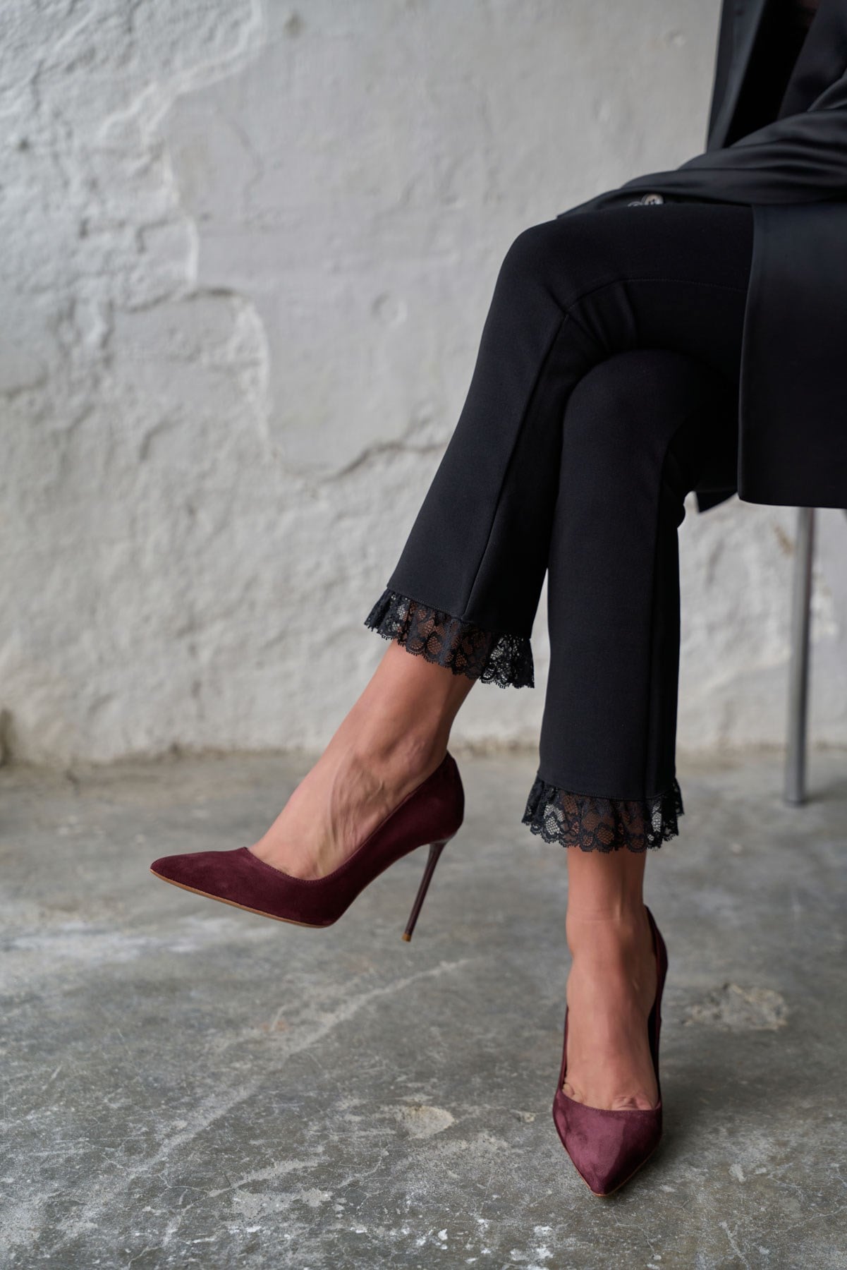 MİTTA 10 CM BORDO SÜET STİLETTO