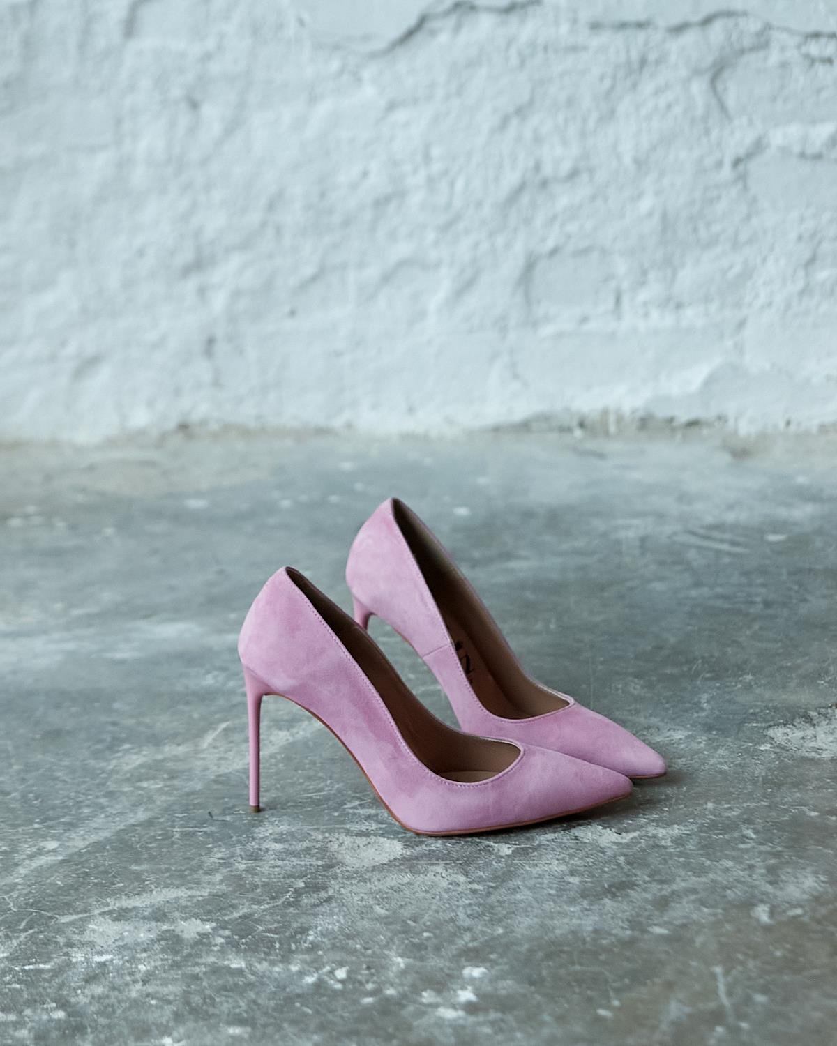 MİTTA 10 CM PEMBE SÜET STİLETTO