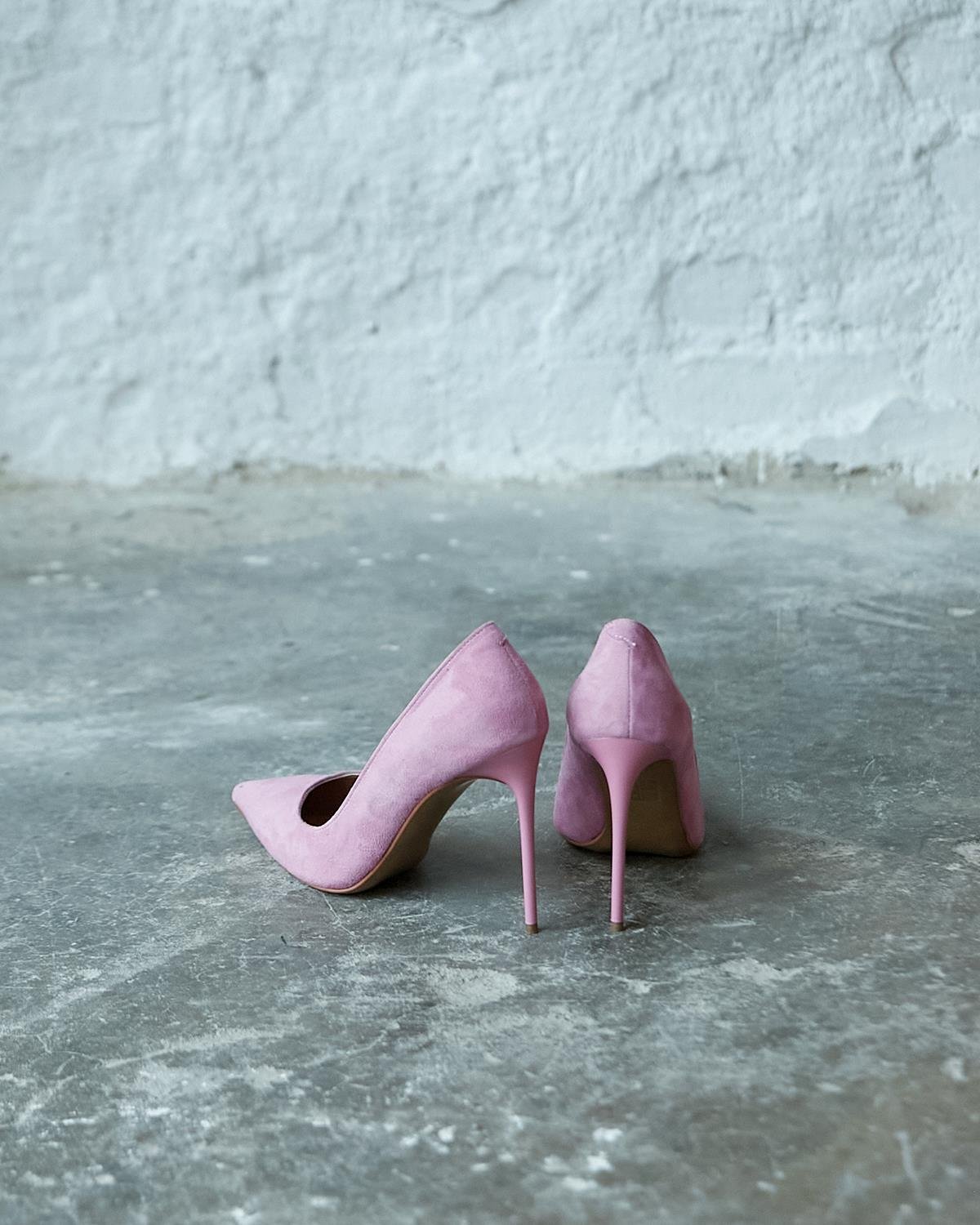 MİTTA 10 CM PEMBE SÜET STİLETTO