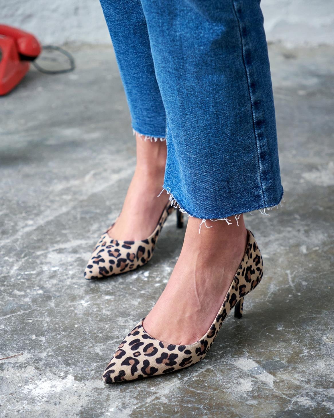 MİTTA 5 CM LEOPAR SÜET STİLETTO