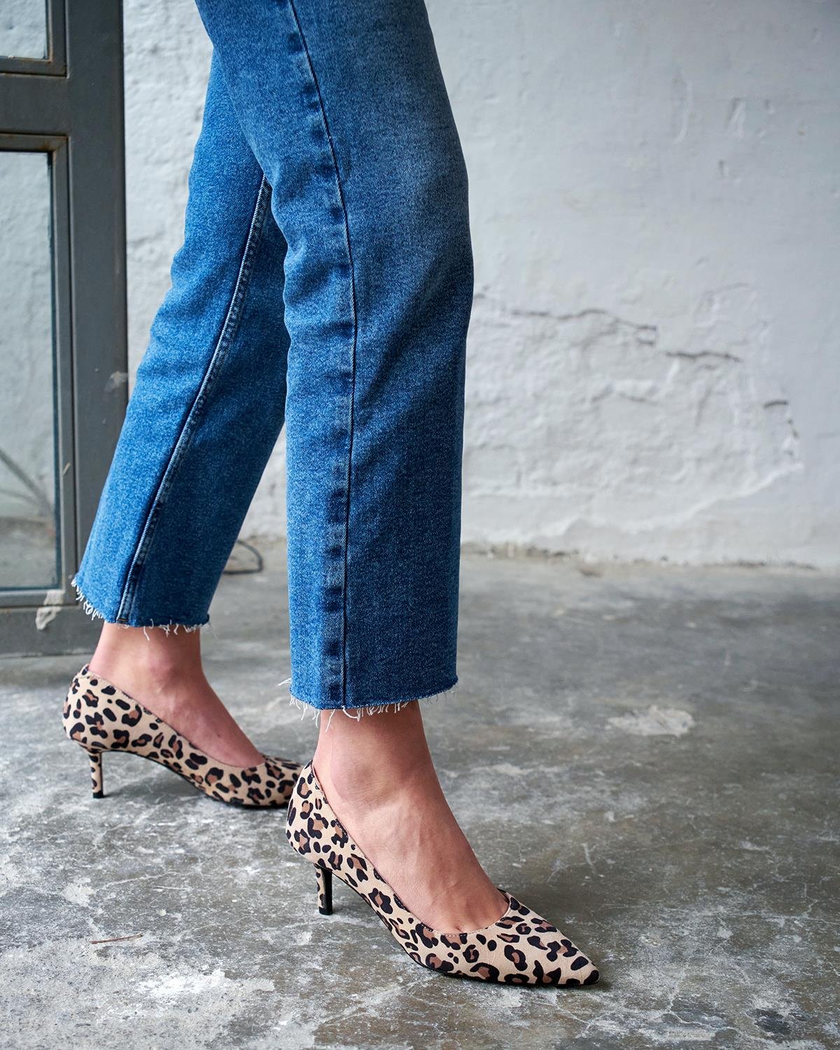 MİTTA 5 CM LEOPAR SÜET STİLETTO