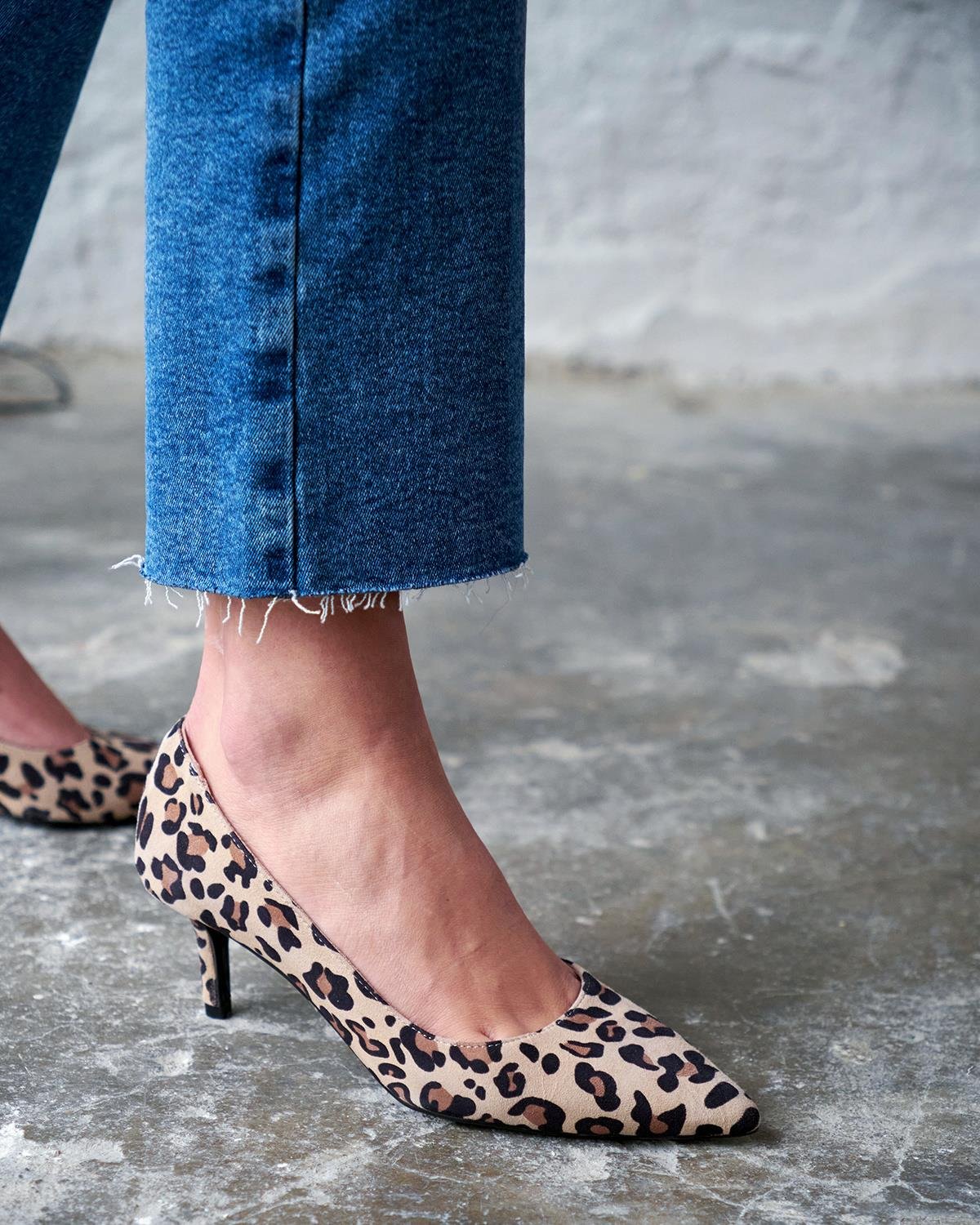 MİTTA 5 CM LEOPAR SÜET STİLETTO