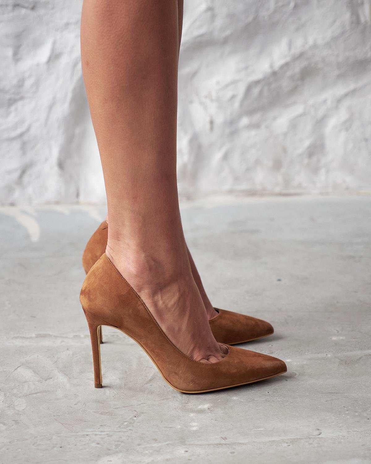 SİTY 10 CM KARAMEL SÜET STİLETTO
