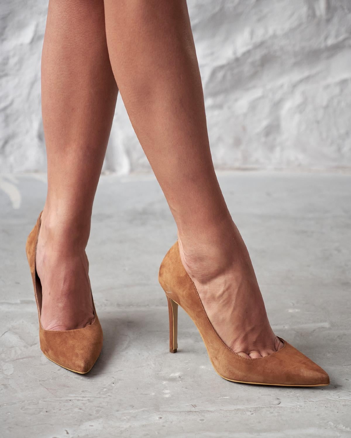 SİTY 10 CM KARAMEL SÜET STİLETTO