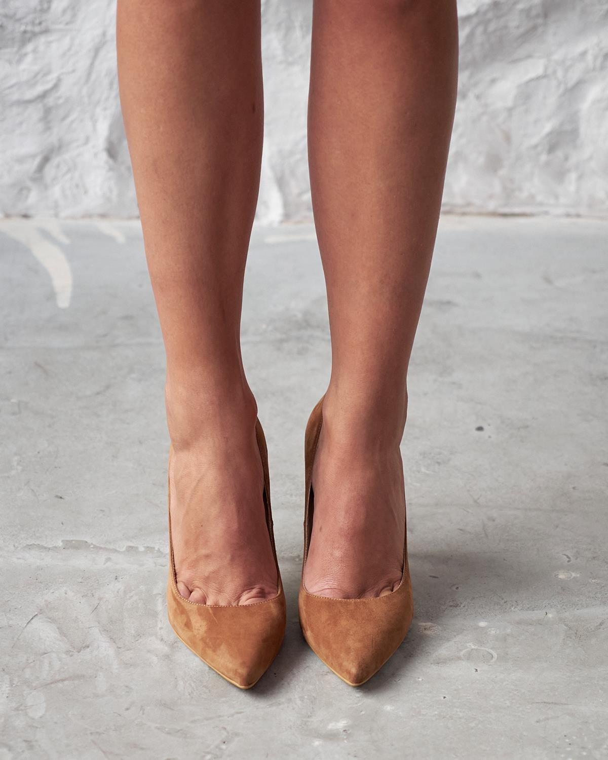 SİTY 10 CM KARAMEL SÜET STİLETTO