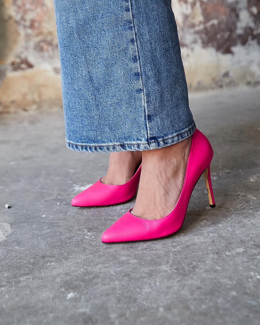 SİTY 10 CM NEON PEMBE STİLETTO