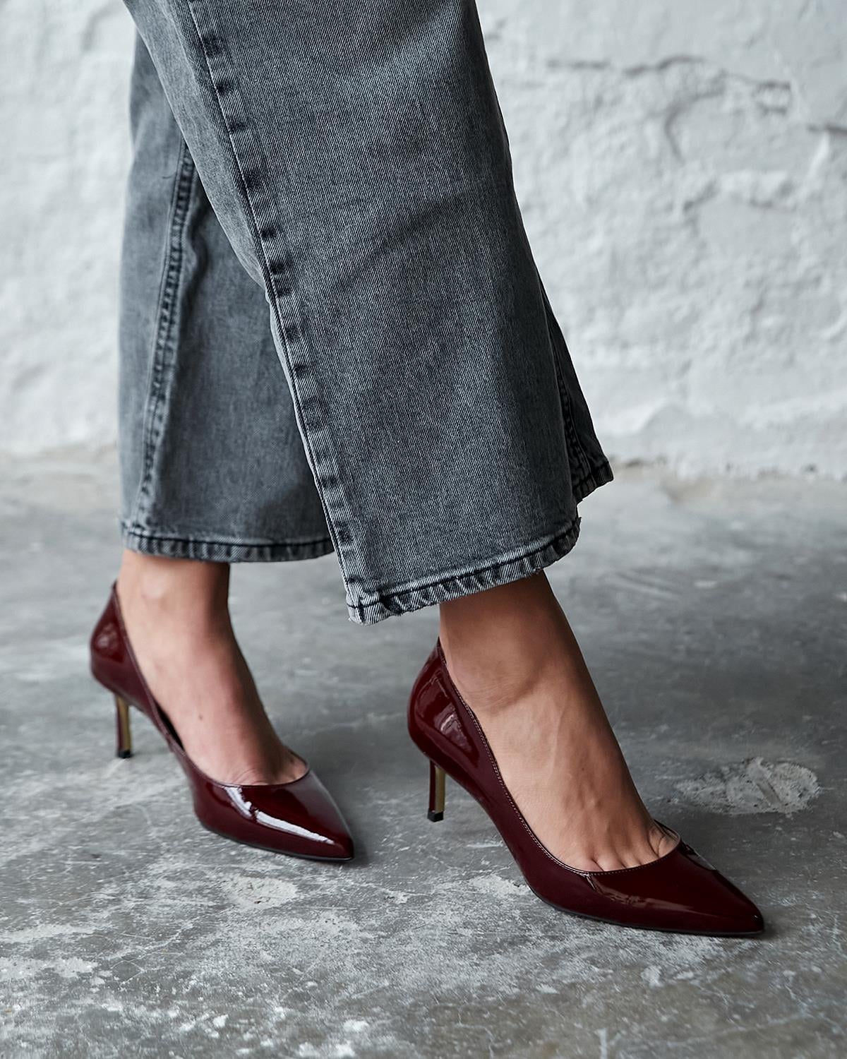 SİTY 5 CM BORDO RUGA STİLETTO