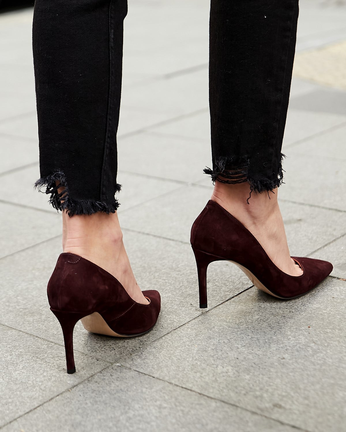SİTY 8 CM BORDO SÜET 