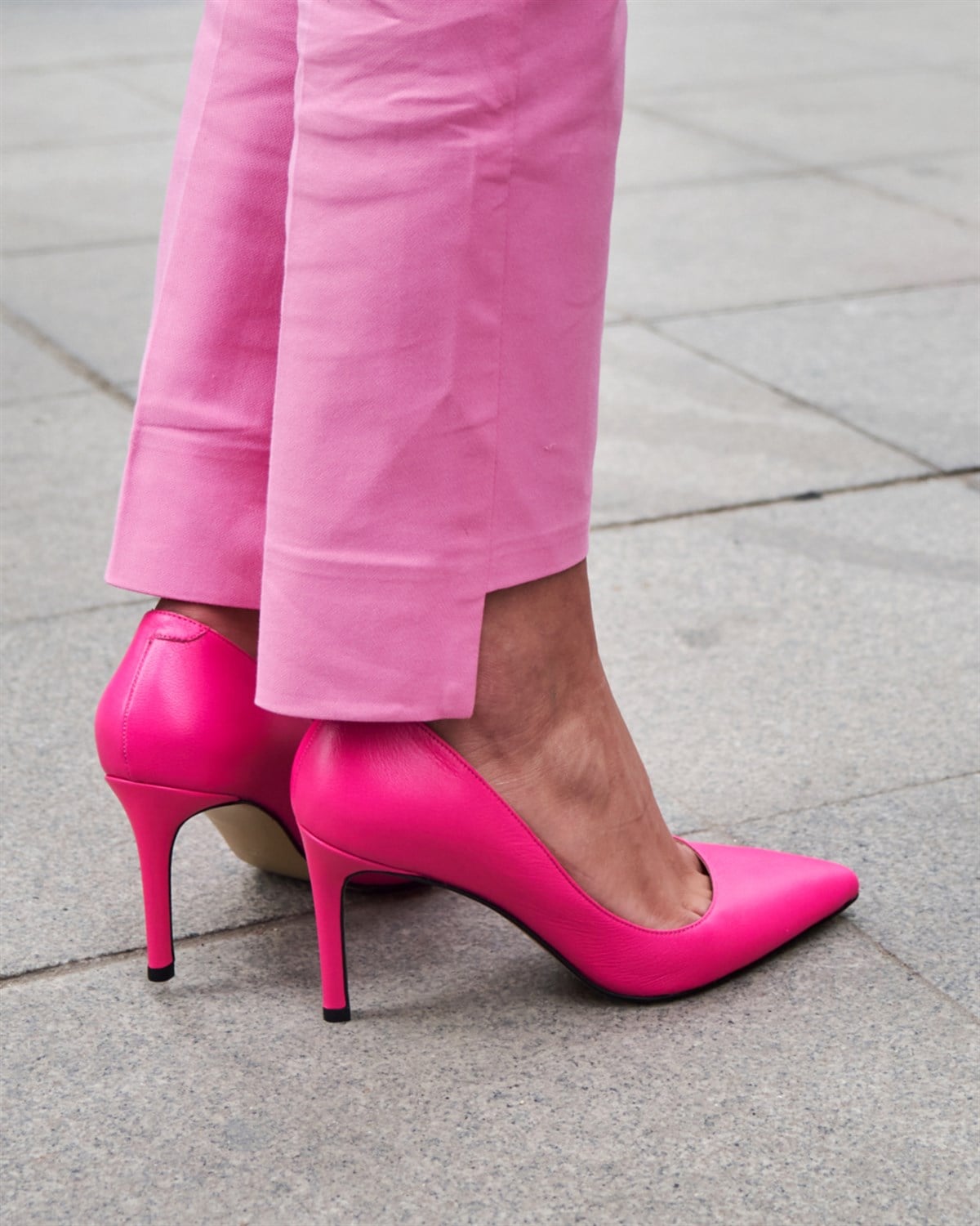 SİTY 8 CM NEON PEMBE STİLETTO