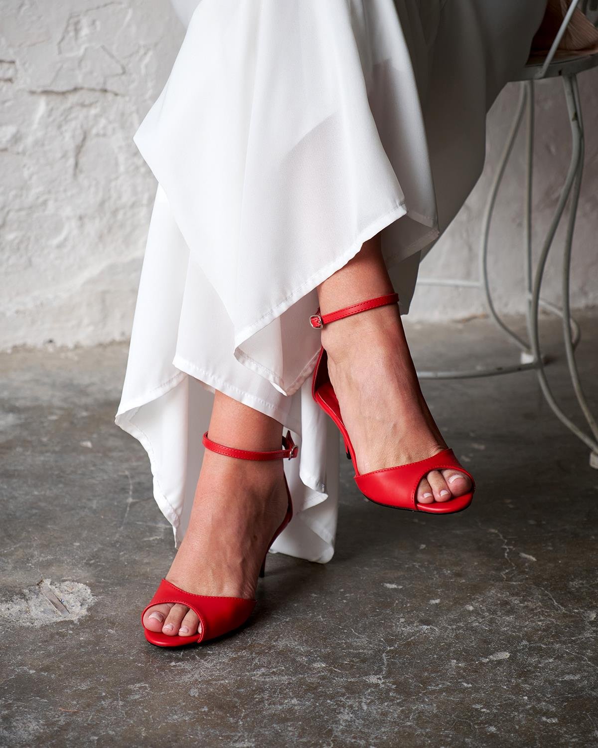 WEAR KIRMIZI MAT TOPUKLU AYAKKABI 